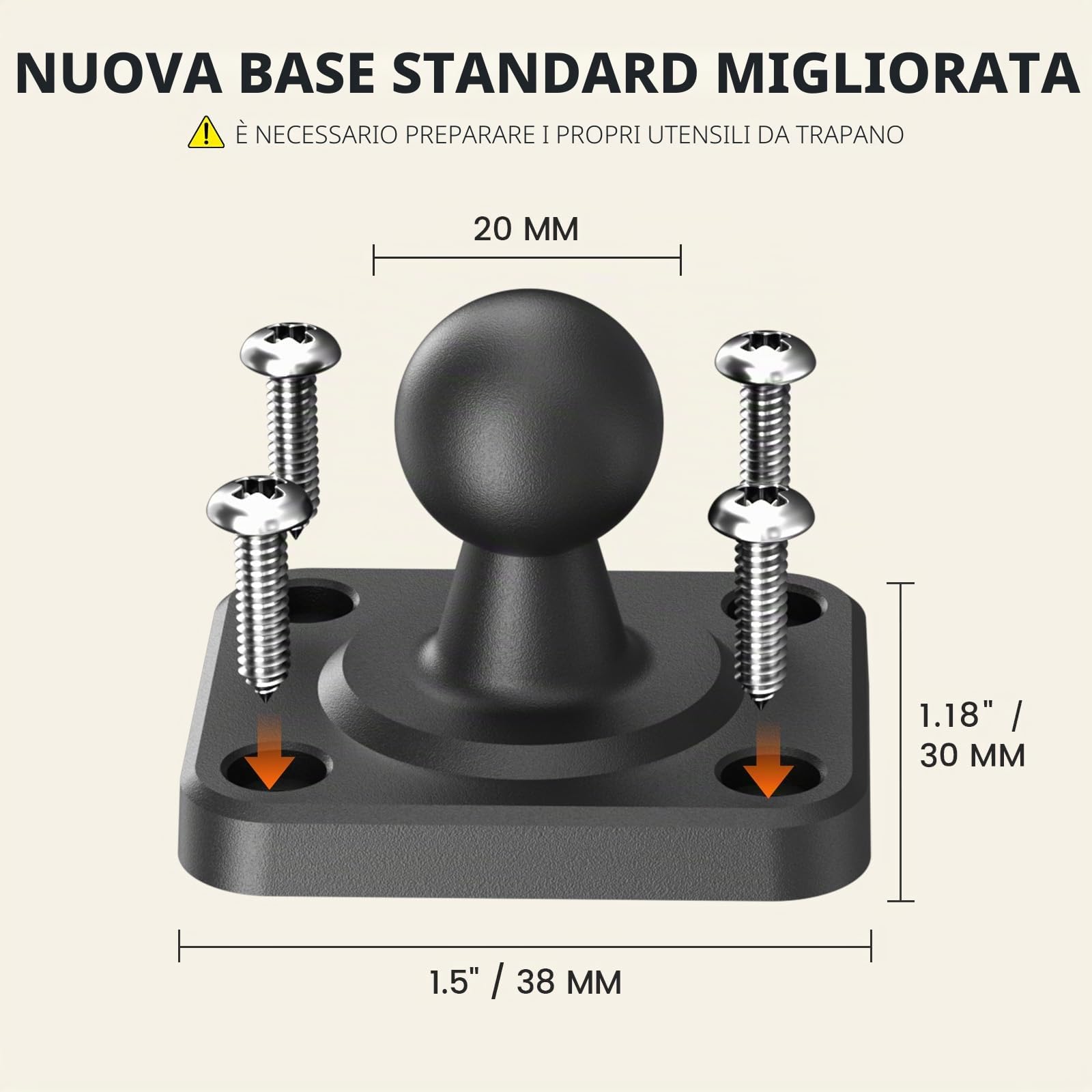 OHLPRO Supporto per Tablet da Auto Base per Trapano Resistente, Compatibile con iPad Samsung, Tablet e Telefono, Supporto per Tablet da Auto per Camion/Veicoli Commerciali/Desktop/Parete, ecc.