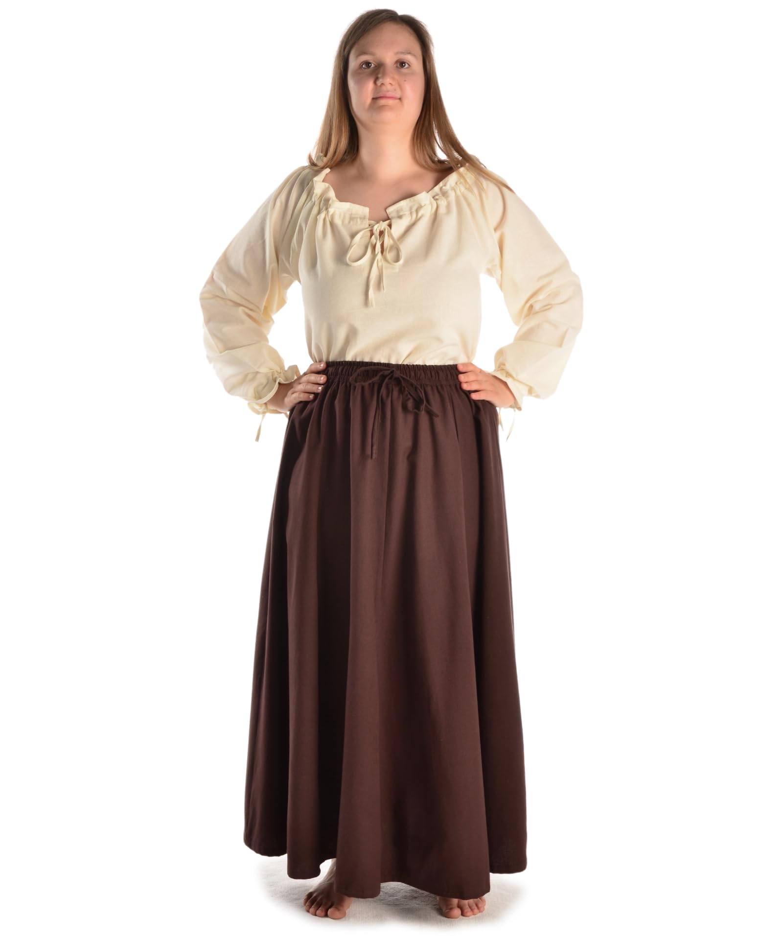 Mittelalter Rock Duzabel aus Reiner Baumwolle Rot, Schwarz, Beige, Braun S/M,L/XL,XXL/XXXL