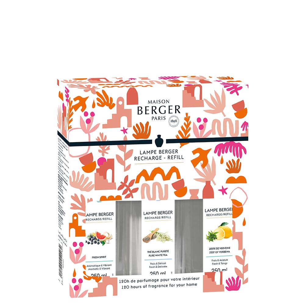 Lampe Berger – TrioPack Colección ESTIVAL – 3 botellas de 250 ml – (recarga para lamas)