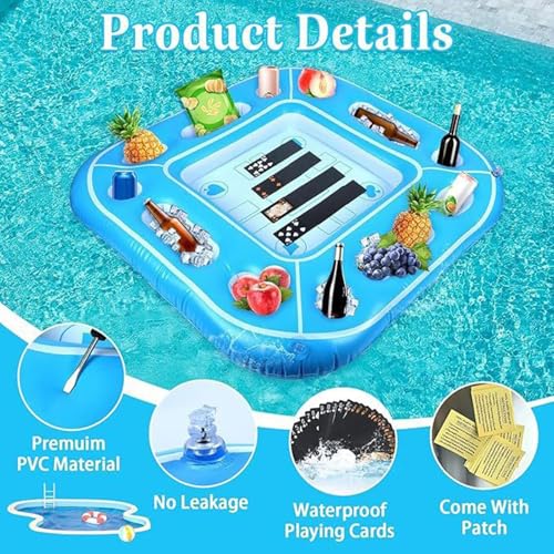 Table jeux société gonflable et bureau flottant portable imperméable de plage - 7