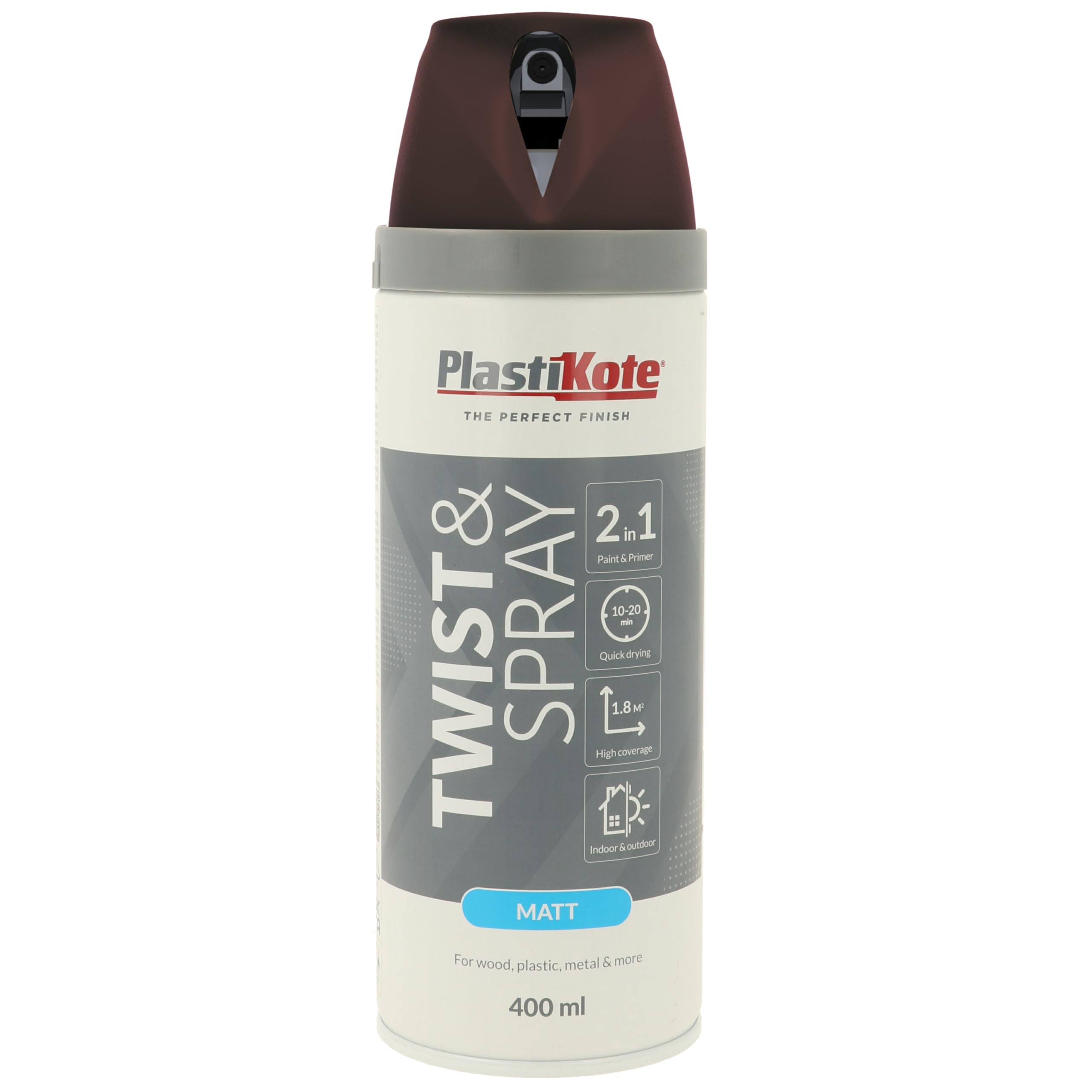 Plastikote Chocolate Plasti-Kote 23106 400Ml Premium Spray Paint - Matt