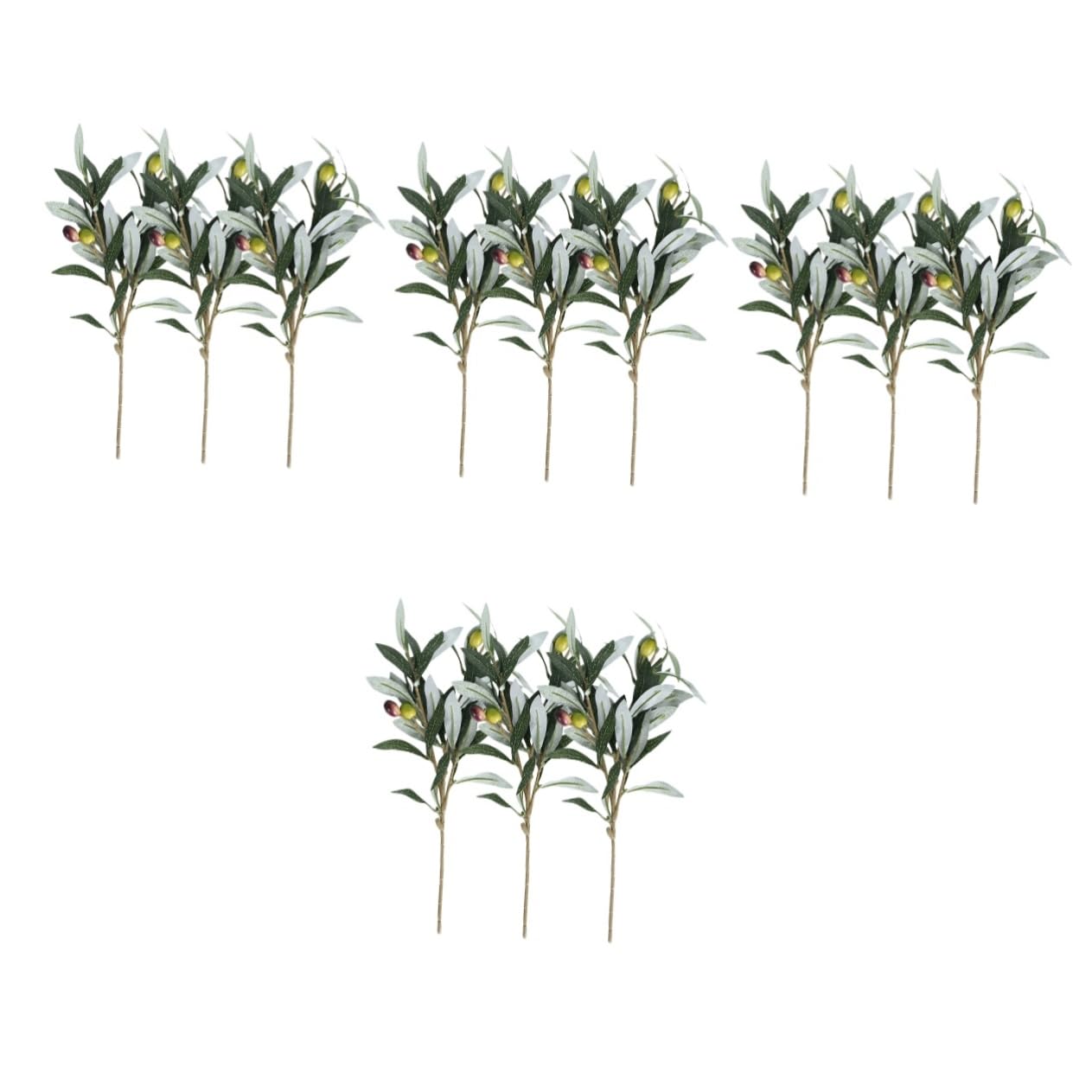 Garneck 4 Set Eleganti Rami Di Ulivo Artificiali Rami Di Ulivo Rami Di Albero Finti Per Casa Ufficio 3 Pezzi * 4