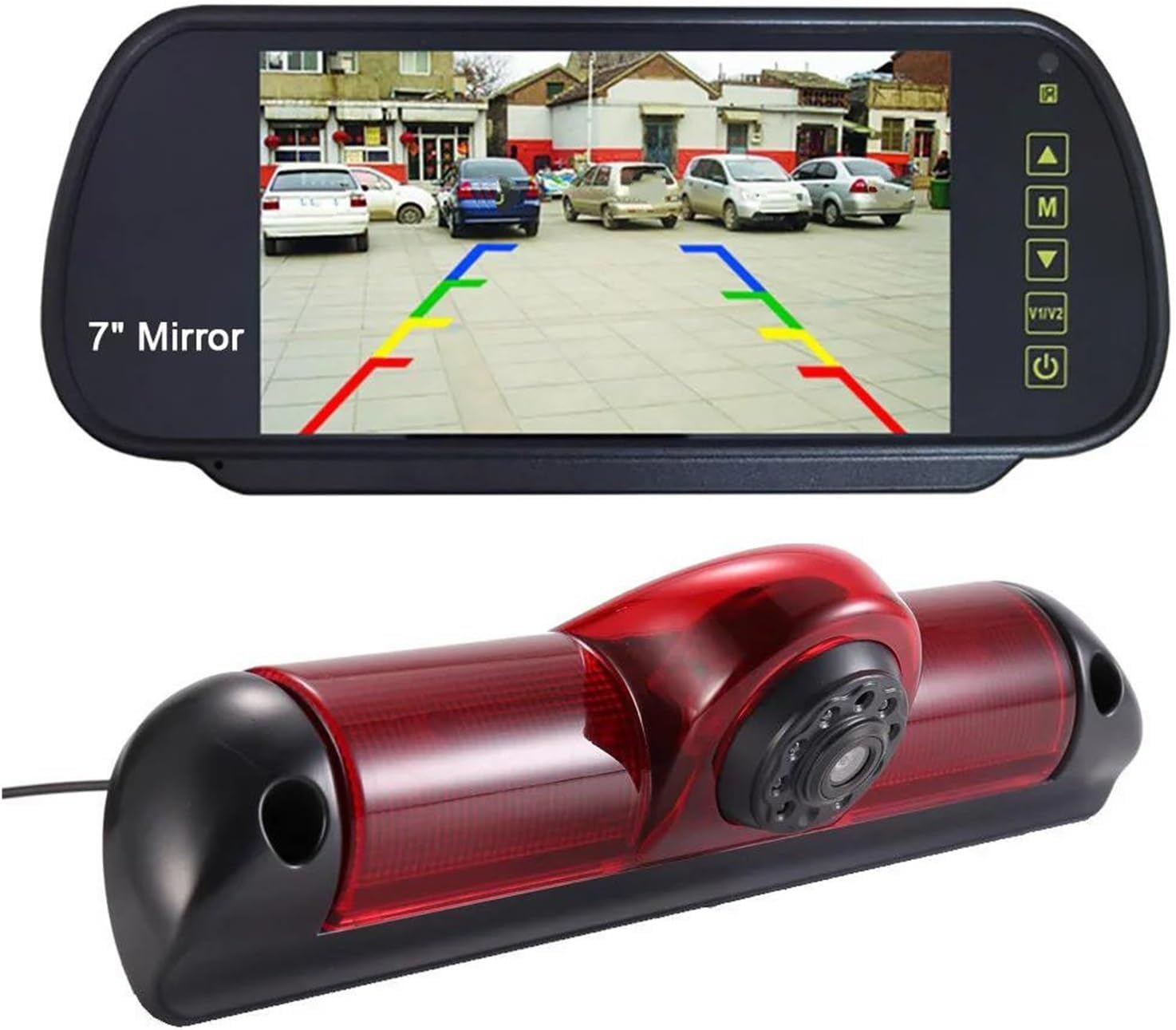 Car Reversing Camera Car Rear View Camera Parking Assistance Monitor +7" Mirror for Boxer 2006 CCD Chip Backup Parking Rear Camera Rearview Camera (with Camera Mirror)