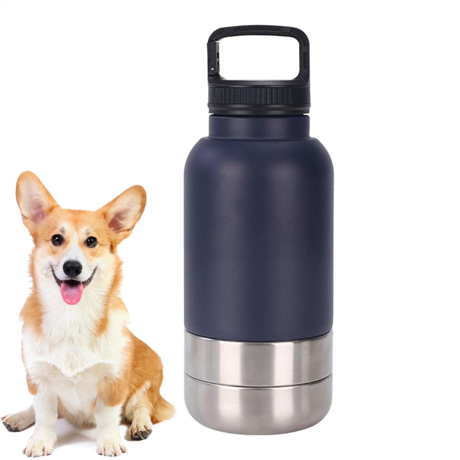 Borraccia portatile per cani, 1520 ml, in acciaio , per cuccioli, per viaggi, campeggio, escursionismo, passeggiate all'aperto, picnic, dormitorio
