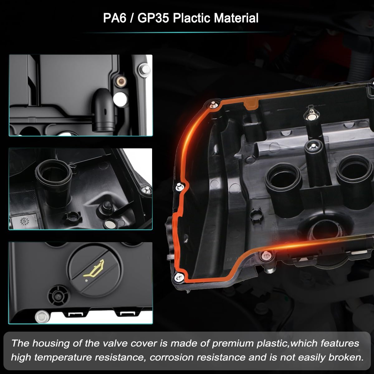 N18 Valve Cover Kit for Mini Cooper S 2011-2016 L4 1.6L R55 R56 R57 R58 R59 R60 R61 Engine, Replace OE 111276-46552