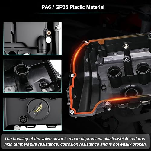 Miniatura 5 de Kit de cubierta de válvula N18 para motor Mini Cooper S 2011-2016 L4 1.6L R55 R56 R57 R58 R59 R60 R61, repuesto OE 111276-46552