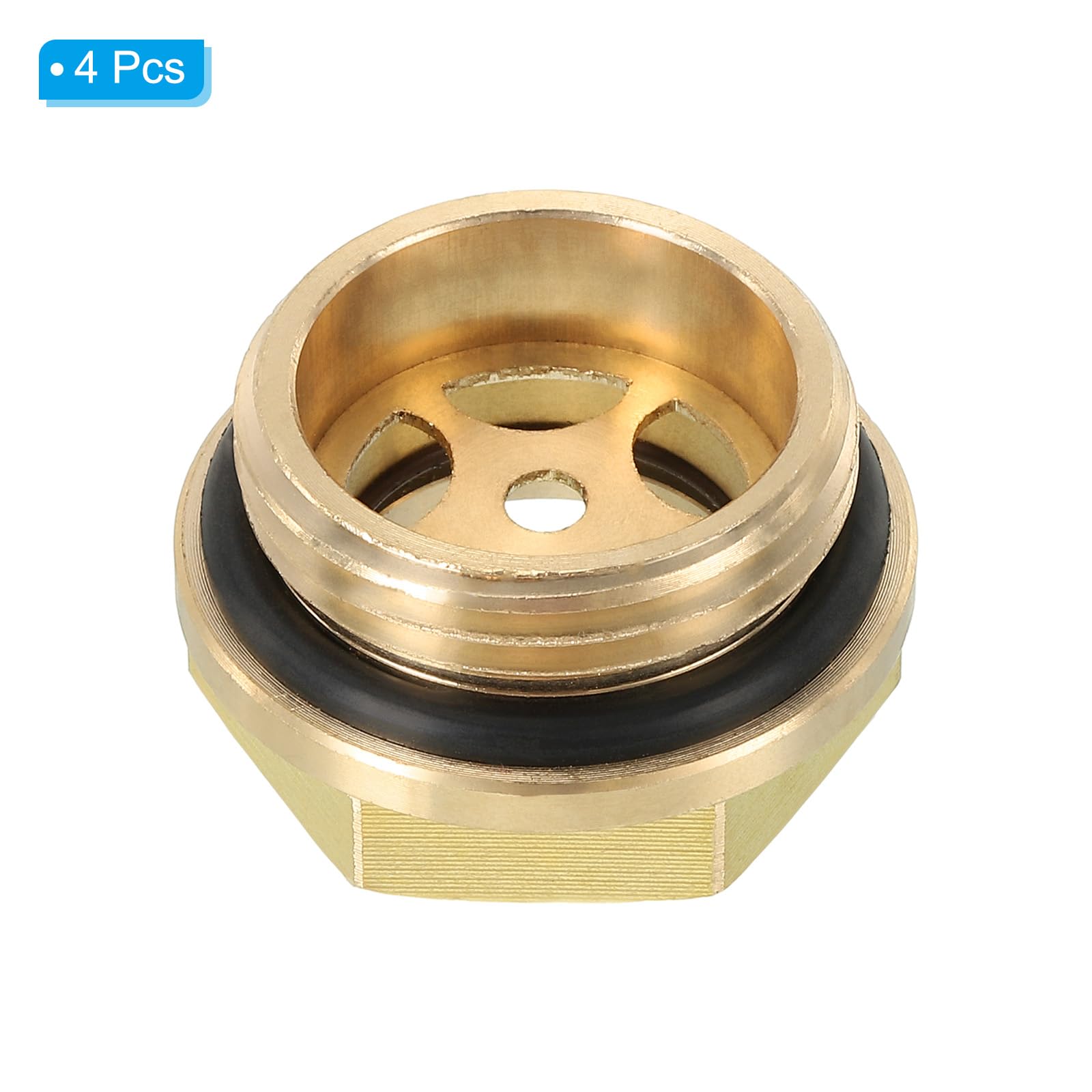 PATIKIL Air Compressor Oil Sight Glass, 4 Pack G 3/4" Male Thread Brass Oil Liquid Level Gauge Air Compressor Parts with O-Ring - Image 3