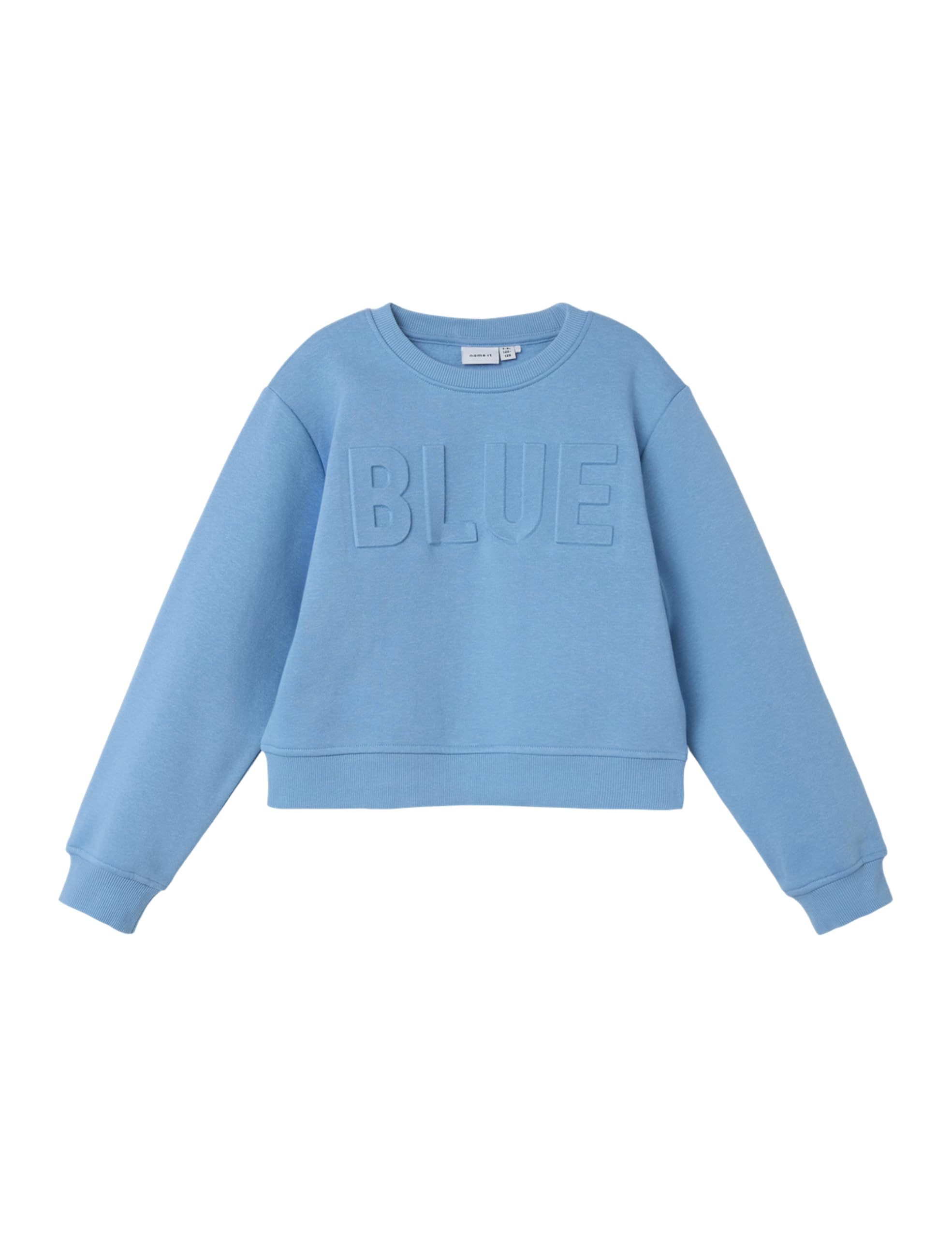 NAME IT Nkfkalisse Ls Short Loose Sweat Bru bluza dziewczęca, Silver Lake Blue, 134-140