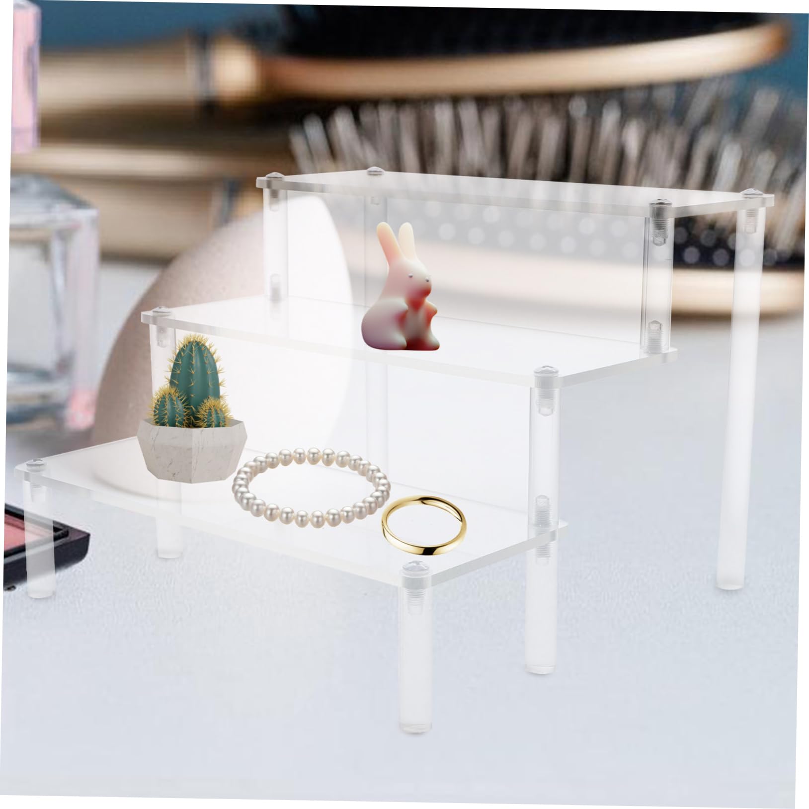 Gatuida 2 Stück Riser Display Stand Teiliges Transparentes Ständerregal für Figuren Schmuck und Sammlerstücke Stufiges Design für Zuhause und Geschäfte