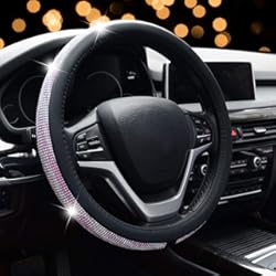Funda Volante 37 Cm ZATOOTO Funda Brillante para Volante de Coche, 37-38 cm