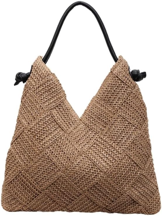 Straw Tote Bag for Women Large Woven Handbag Summer Beach Shoulder Bag Casual Vacation Braided Purse