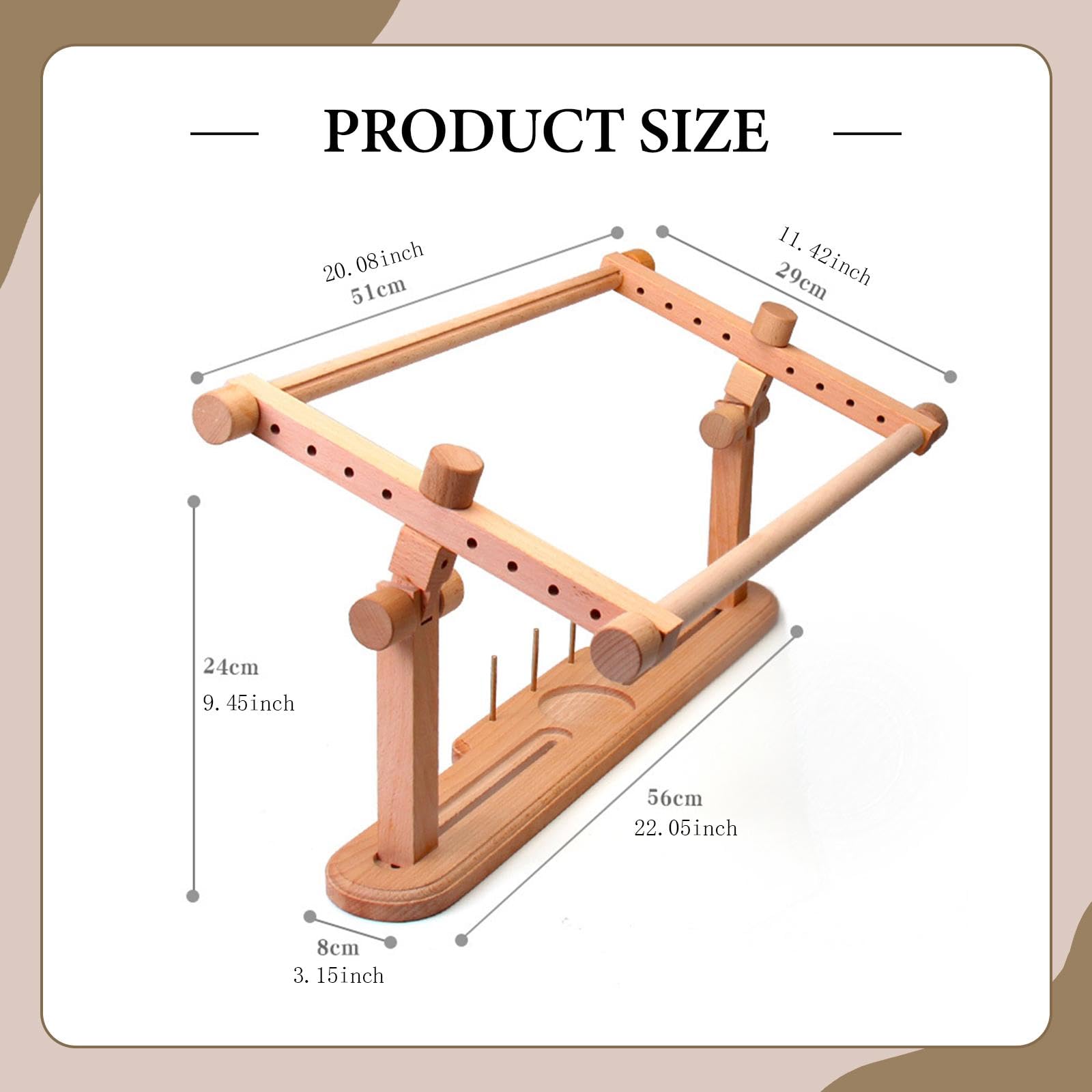 rockible Bastidor de Bordado de Madera Ajustable, Portátil, para Mesa, Regazo, Accesorio de Costura, Bastidor Multiusos para Punto de Cruz.