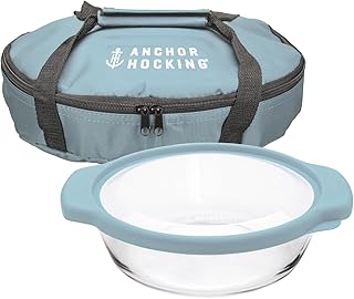 Anchor Hocking 3 Pc. 2 Qt. Oven Basics Casserole Dish w/Mineral Blue Tru...