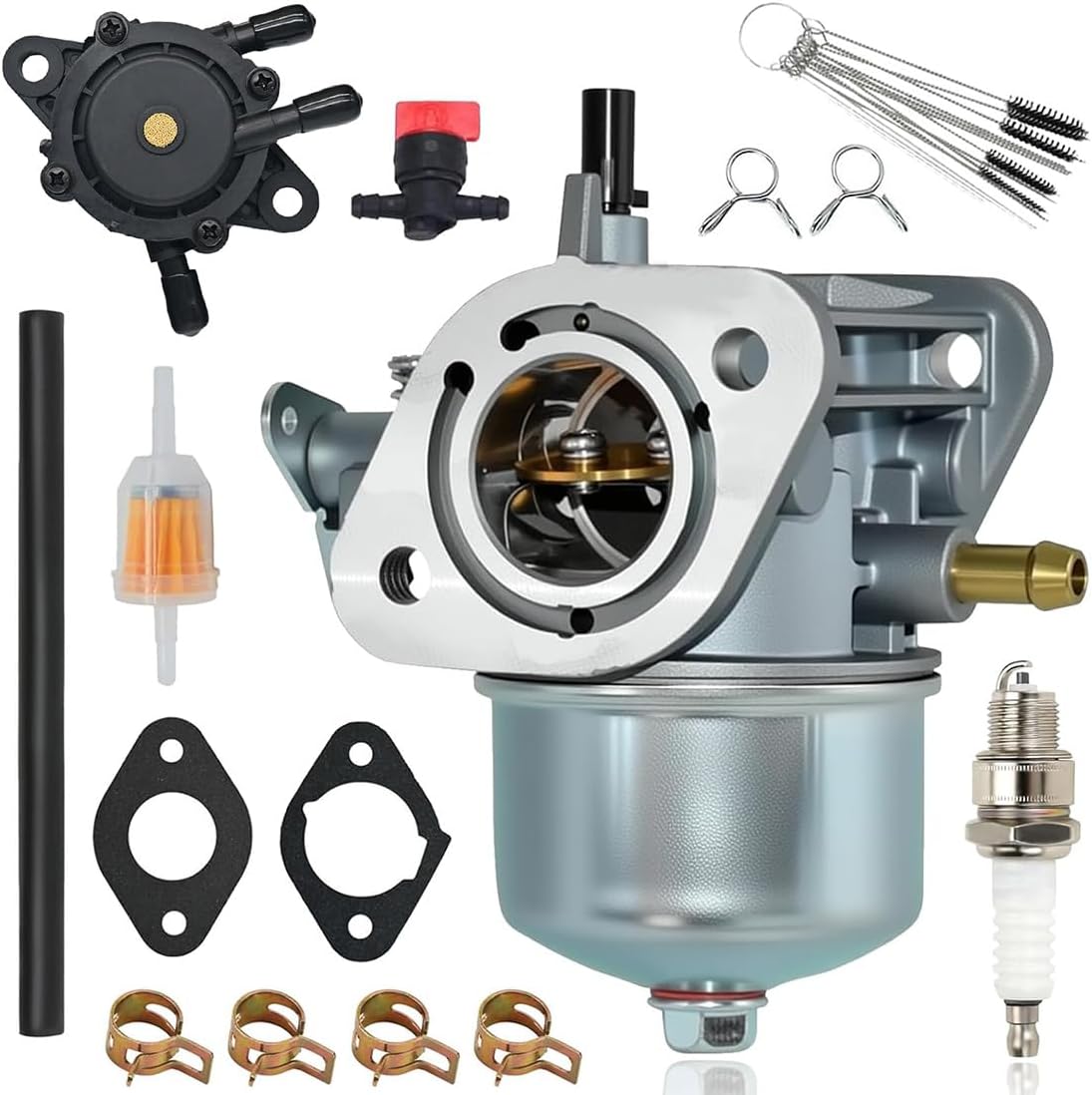 FH430V Carburetor 15003-7061 for Kawasaki FH381V FH541V FS481V Engine Toro Lawn Mower Parts 15003-7047 15004-7057 15003-7107 15003-7054 Carb with Fuel Pump Spark Plug Gasket Carb Tune Up kit