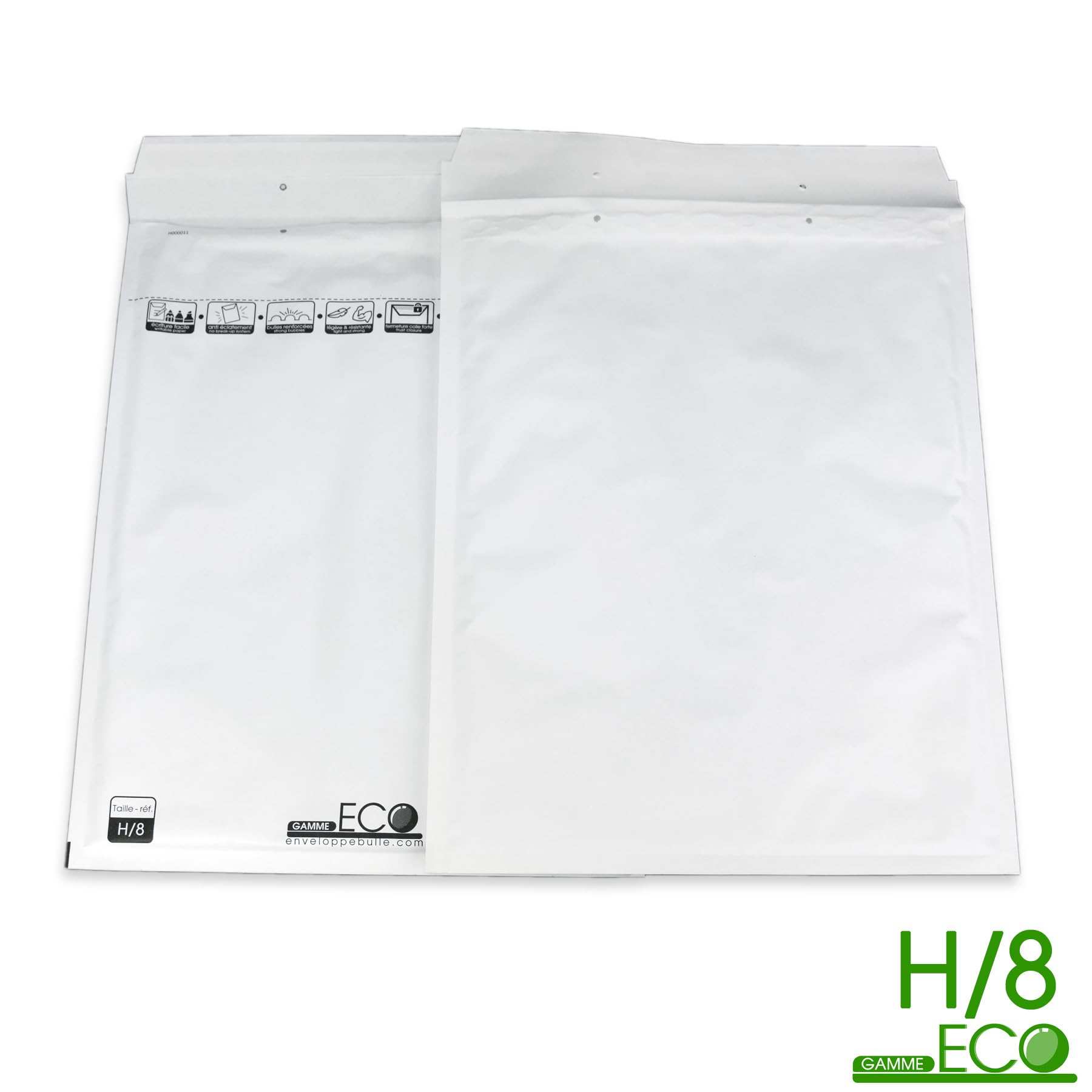Lot de 200 enveloppes à bulles ECO H/8 format 270x360mm
