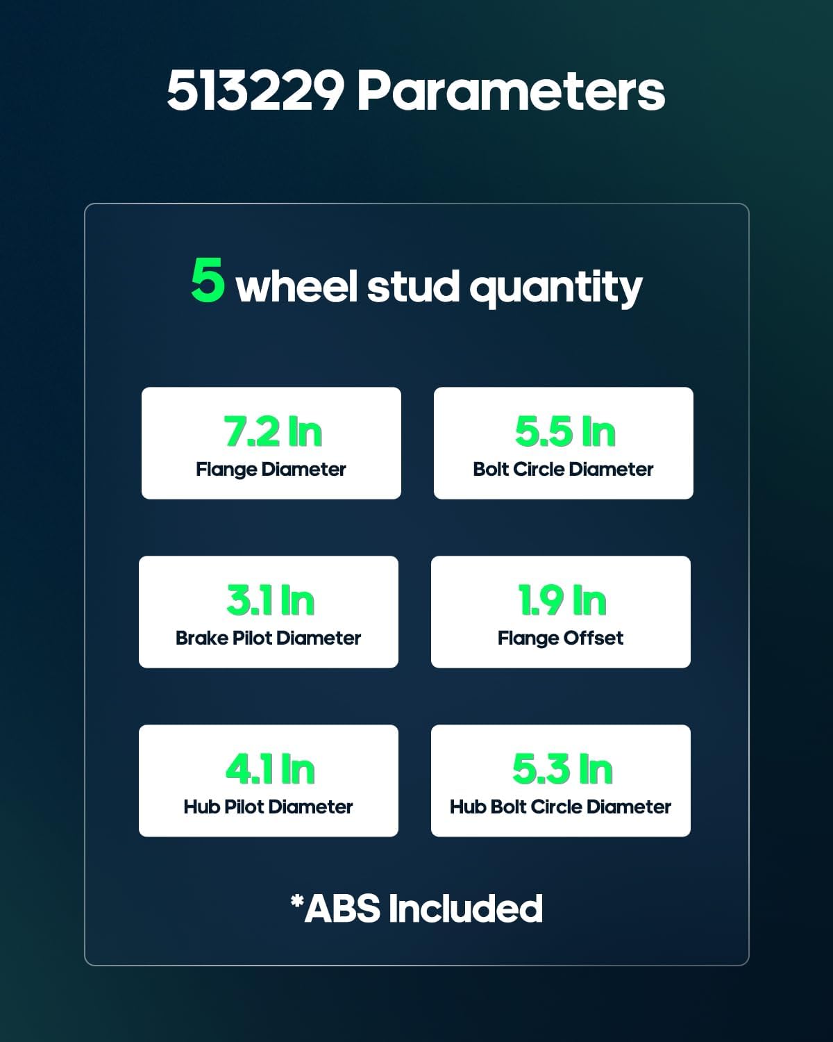 SCITOO Wheel Hub Wheel Bearing Assembly Front 513229 fit for Dodge DAKOTA 2005-2010 for Mitsubishi RAIDER 2006-2008 for Ram DAKOTA 2011 5 Lugs Wheel Hub Bearing Assemblies W/ABS 2pcs
