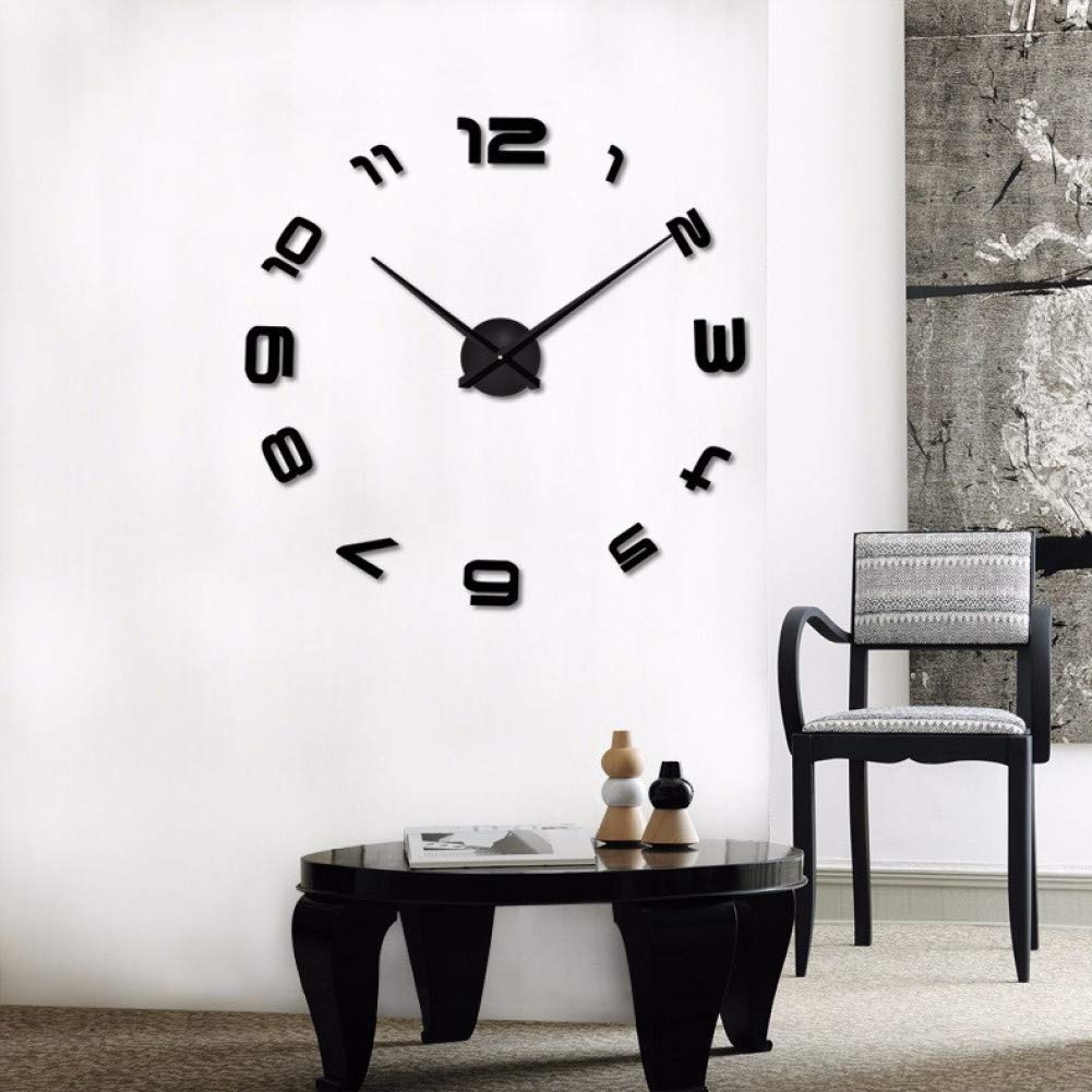 Wall Clock Diy Wall Clock Fashion 3D Super Big Size Mirror Wall Sticker Simper Number Clock Home Decoration