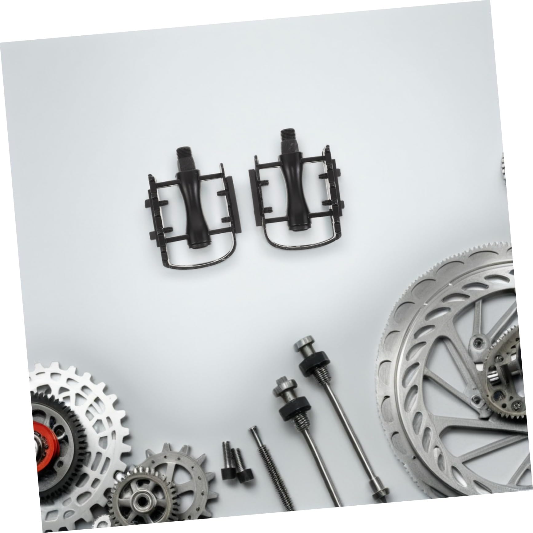 Pedales de Ciclismo de Plataforma 2 Pares de Aleación de Aluminio | Negro, Rotación Suave y Superficie Antideslizante, para Bicicleta de Montaña y Carretera, Uso Exterior