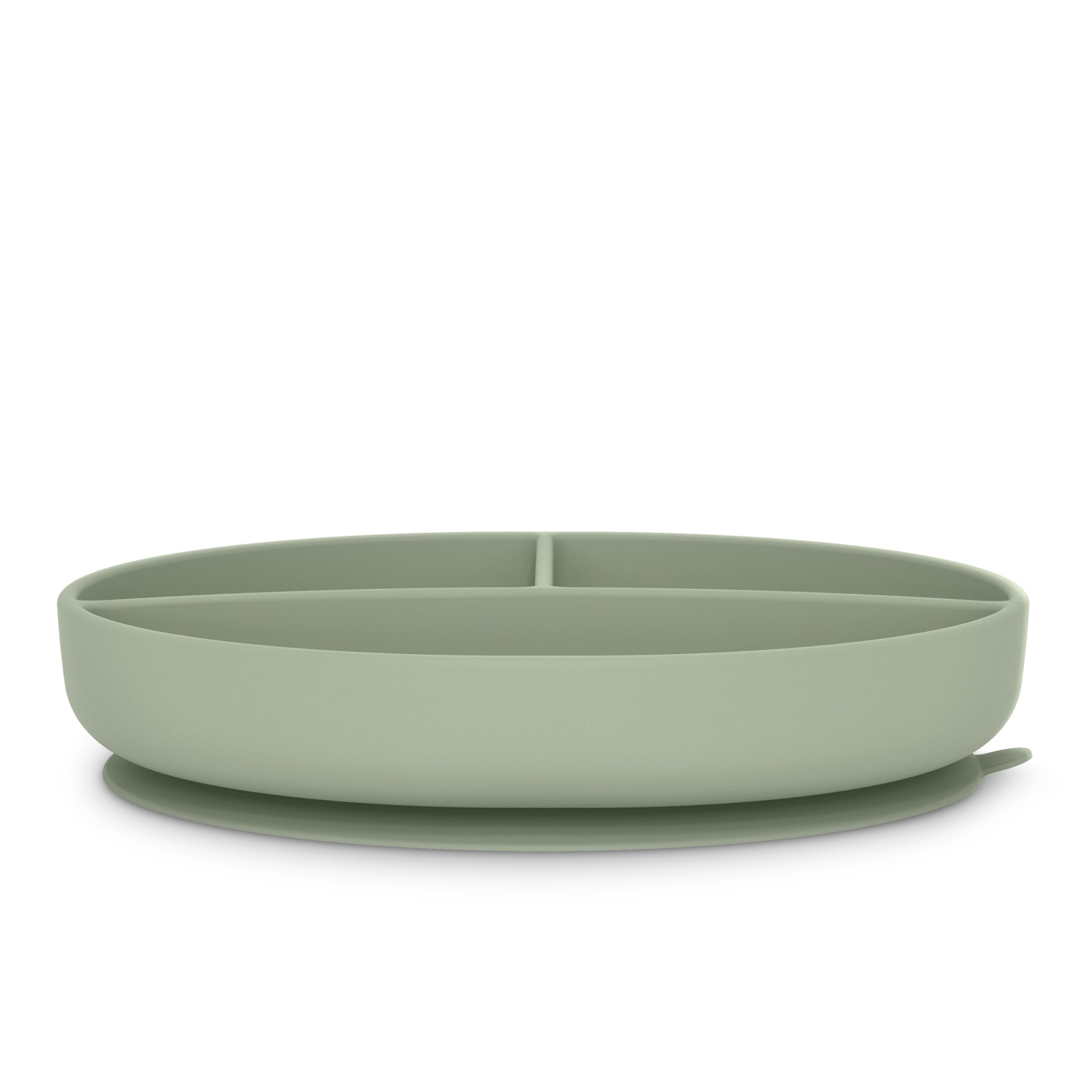 Suavinex, Plato de Bebé con Ventosa, Plato de Silicona con Divisiones, Plato Antivuelco, para Utilizar en la Alimentación Complementaria y BLW, Apto para Lavavajillas y Microondas, +6 Meses, Verde