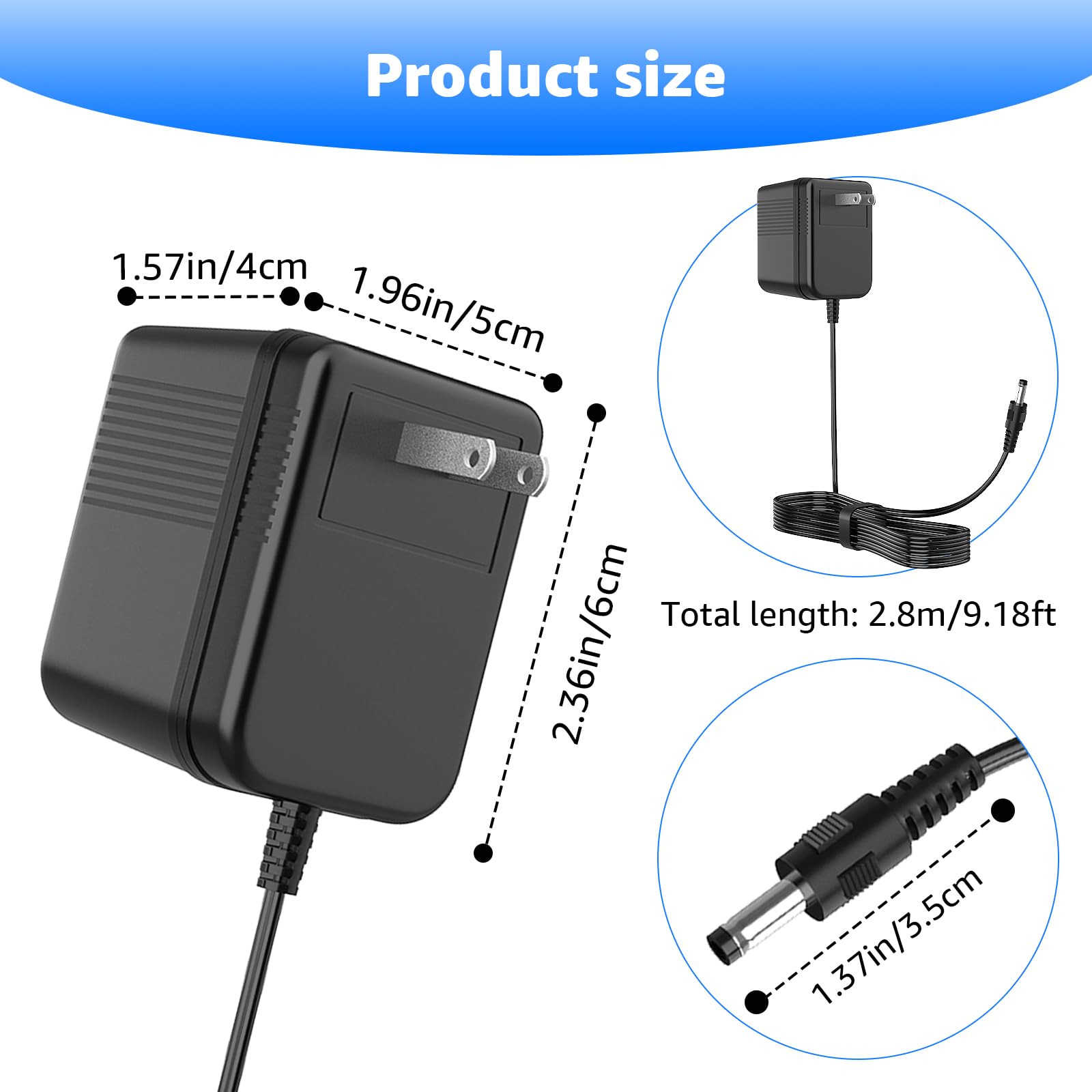 Adaptador de fuente de alimentación de CA compatible con Nintendo NES Game Console MW41-0900800A 7-38012-24010-6 NES-001 NES-002 NES-101 Transformador de cable de alimentación