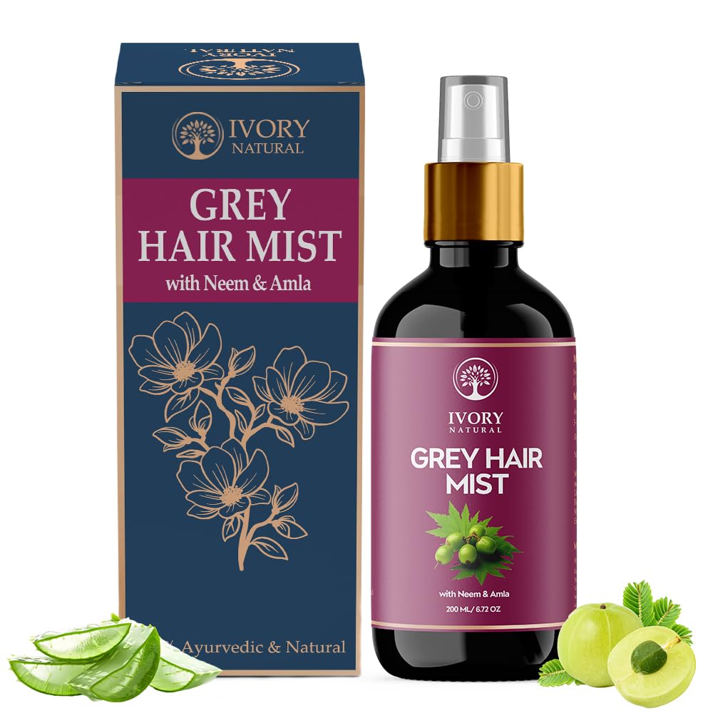 Hair Mist for Greys Organic (200ml) - Ayush Certified - For Early Greying & Achieve Natural Black Color | For Both Men & Women-image-27
