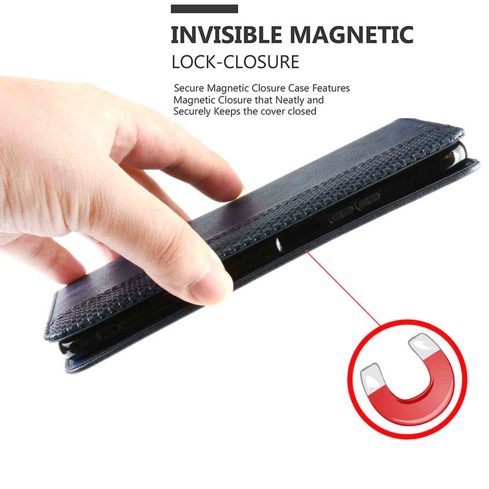 MOJIA Cover Per Motorola Moto G22 | Custodia Portafoglio In PU Pelle Con Supporto E Slot Carte | Antiurto E Resistente Ai Graffi - Blu
