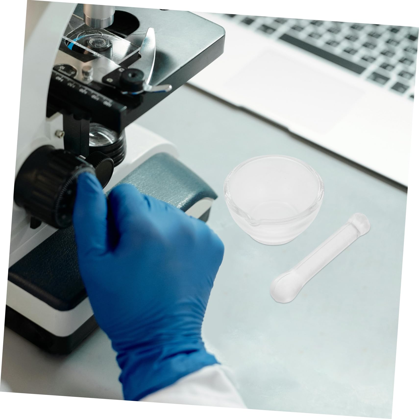 iplusmile 5juegos Mortero y Pilón De Vidrio Para Laboratorio Base Estable Para Experimentos Químicos y Cocina Fácil De Limpiar Material Resistente