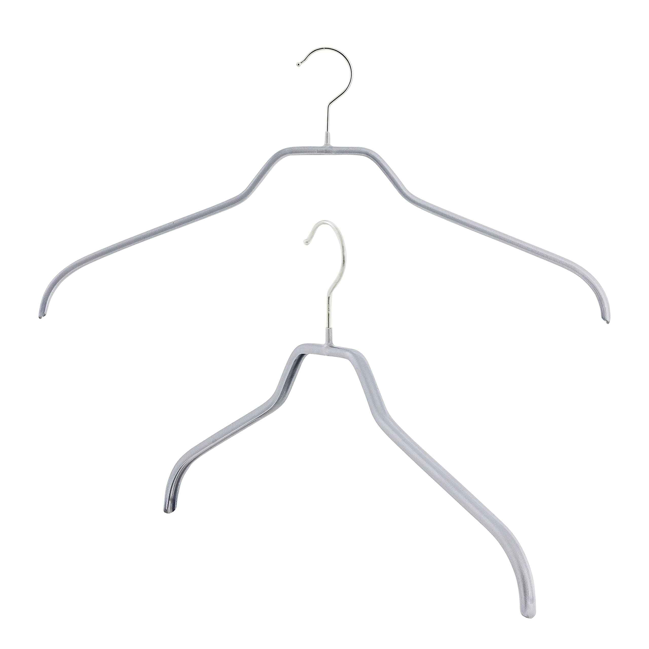MAWA Reston Lloyd Silhouette 41/F, Non-Slip Metal Clothing Hanger, Pack of 2, Silver (12142M)