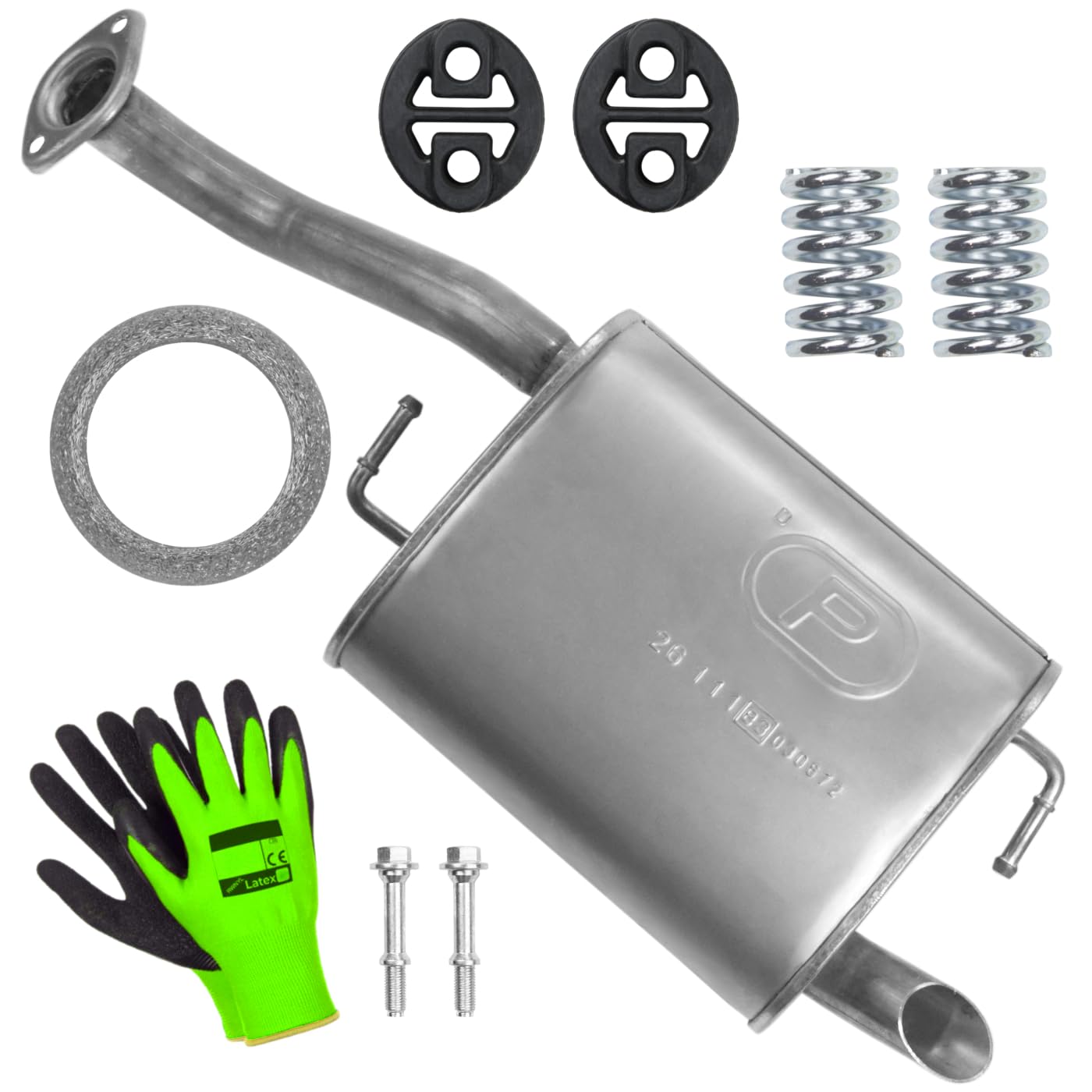 POLMOstrow Auspuff Endtopf für Toyota Corolla 9 IX E12 1.4 1.6 Fließheck 2002-01.2007