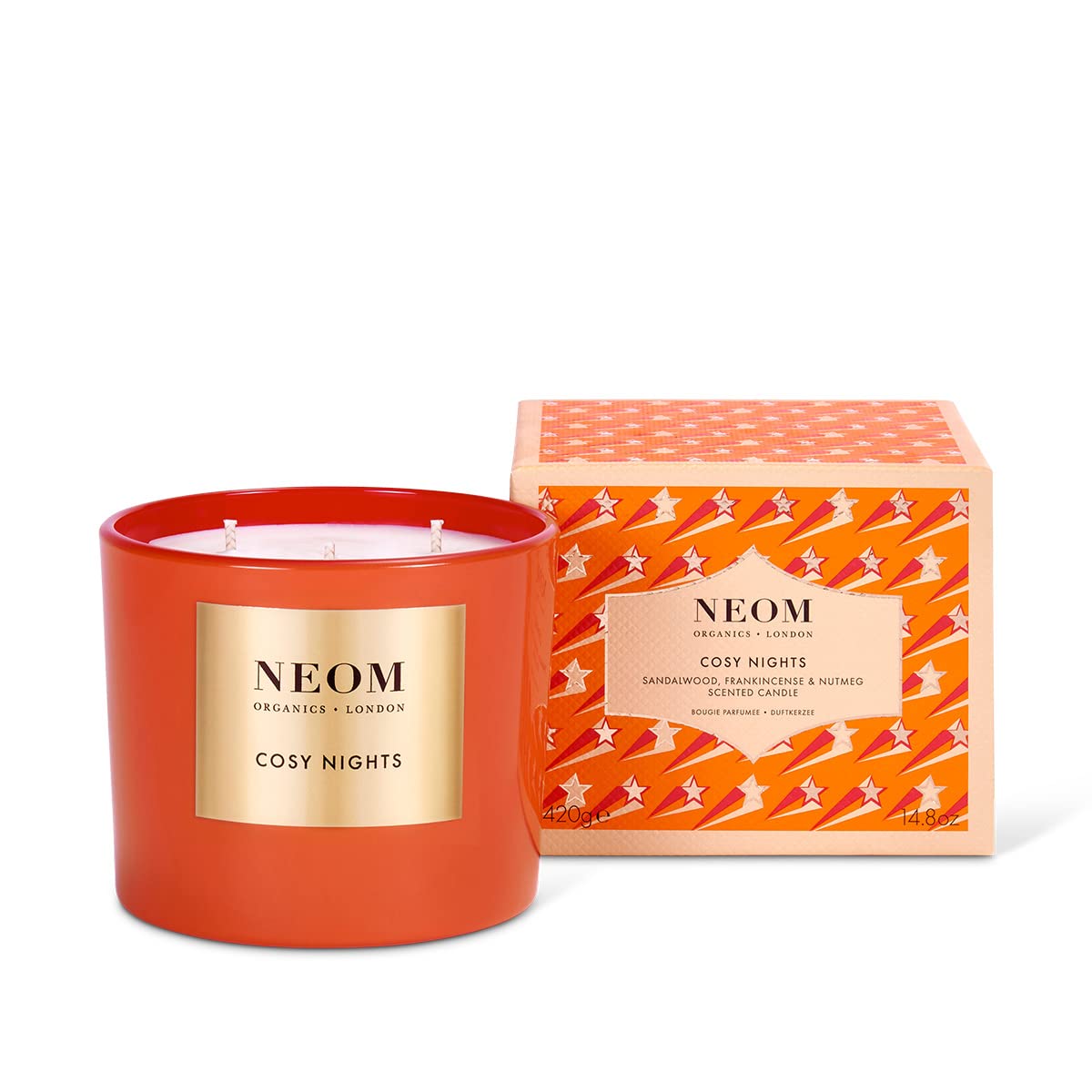 NeomNew NEOM- Cosy Nights Candle 3 Wick | Sandalwood, Frankincense & Nutmeg | Essential Oil Aromatherapy Candle | Gift…