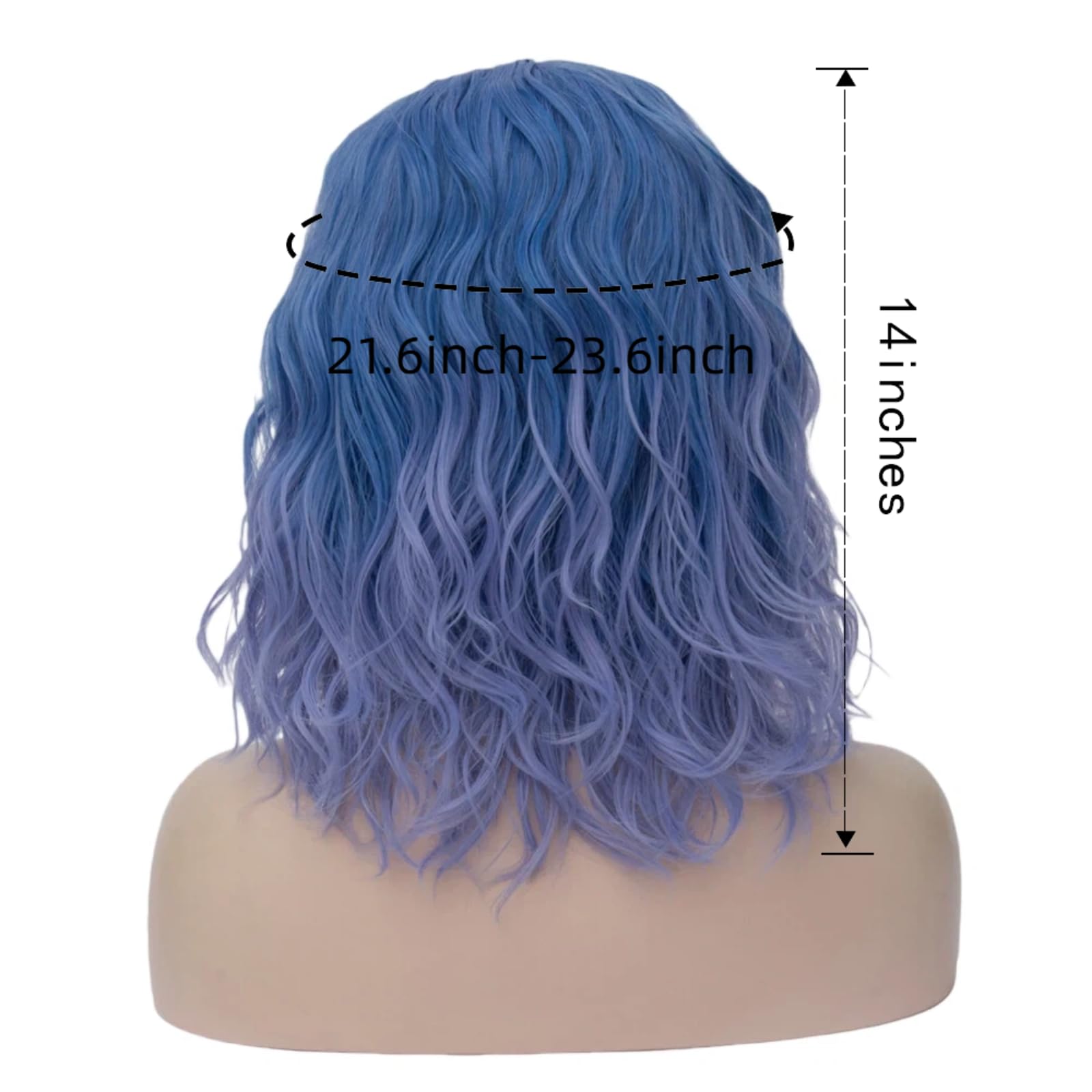 Amazon.com : Cying Lin Short Bob Wavy Curly Wig Blue Amazon.com : Cying Lin Short Bob Wavy Curly Wig Blue