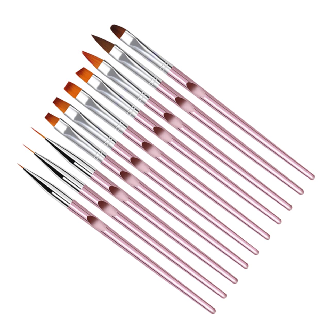 Healvian 30pezzi Pennelli Per Nail Art Cristallo Strumenti Per Manicure Professionale e Fai Da Te Con Manico Lungo Rosa Oro Per Decorazioni Unghie e Dotting Pen Per Uso Salone e Casa