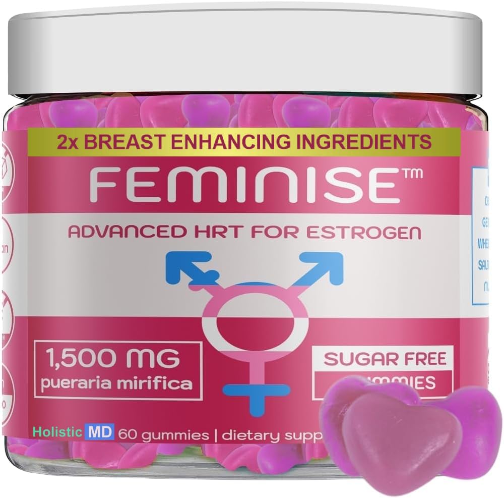 HRT Estrogen Supplement for Women Transgender MTF Hormones pueraria mirifica 1,500 mg - Breast for Women LGBT Queer Transexual - Packaging May Vary - Sugar Free Gummies 30 Days Supply
