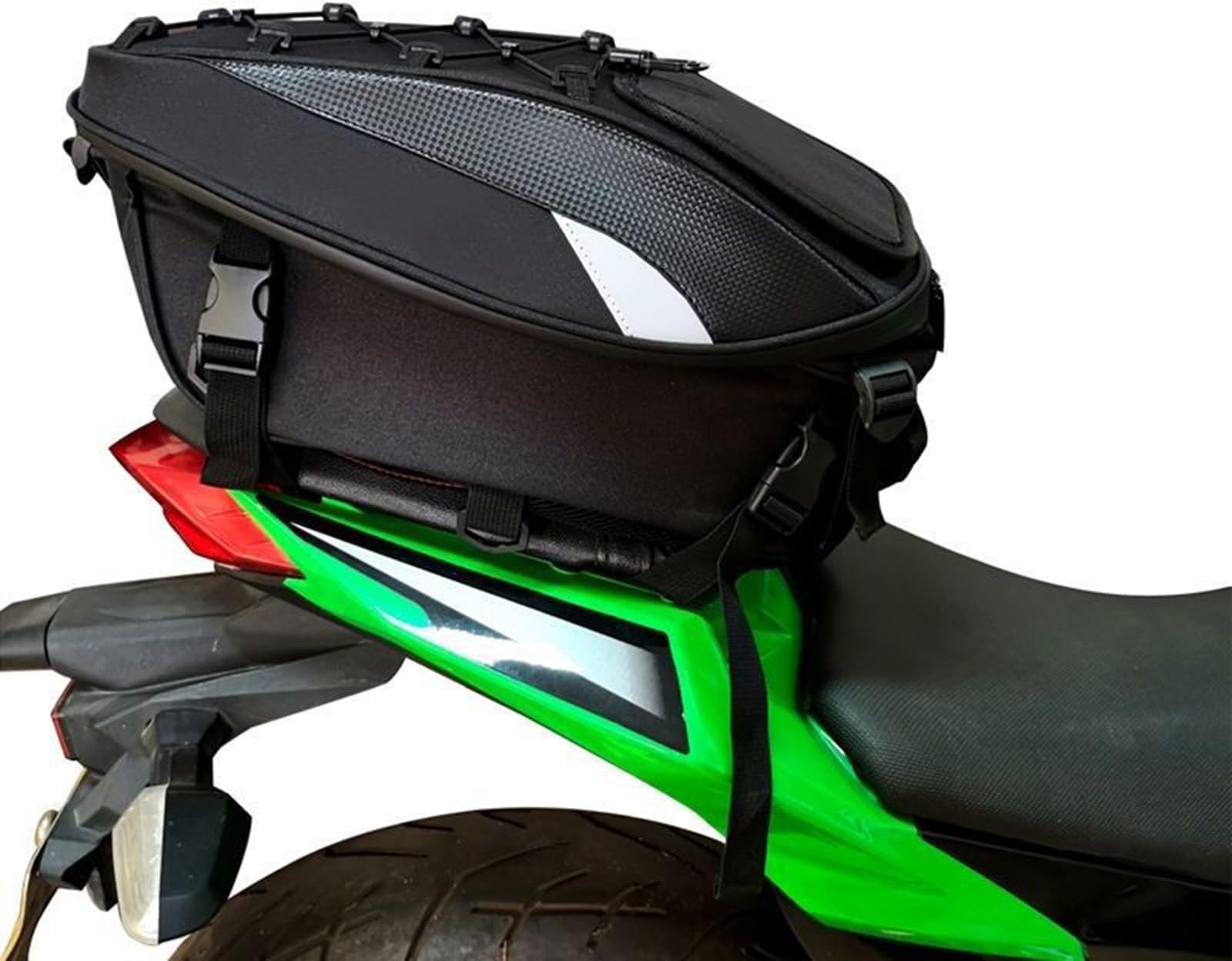 Motorcycle Tail Bags for Harley Davidson FXDR 114 2019-2020, Expandable Rear Seat Bag Luggage Saddle Bags Multifunctional Bag, for Helmet Storing Gloves and Other Items