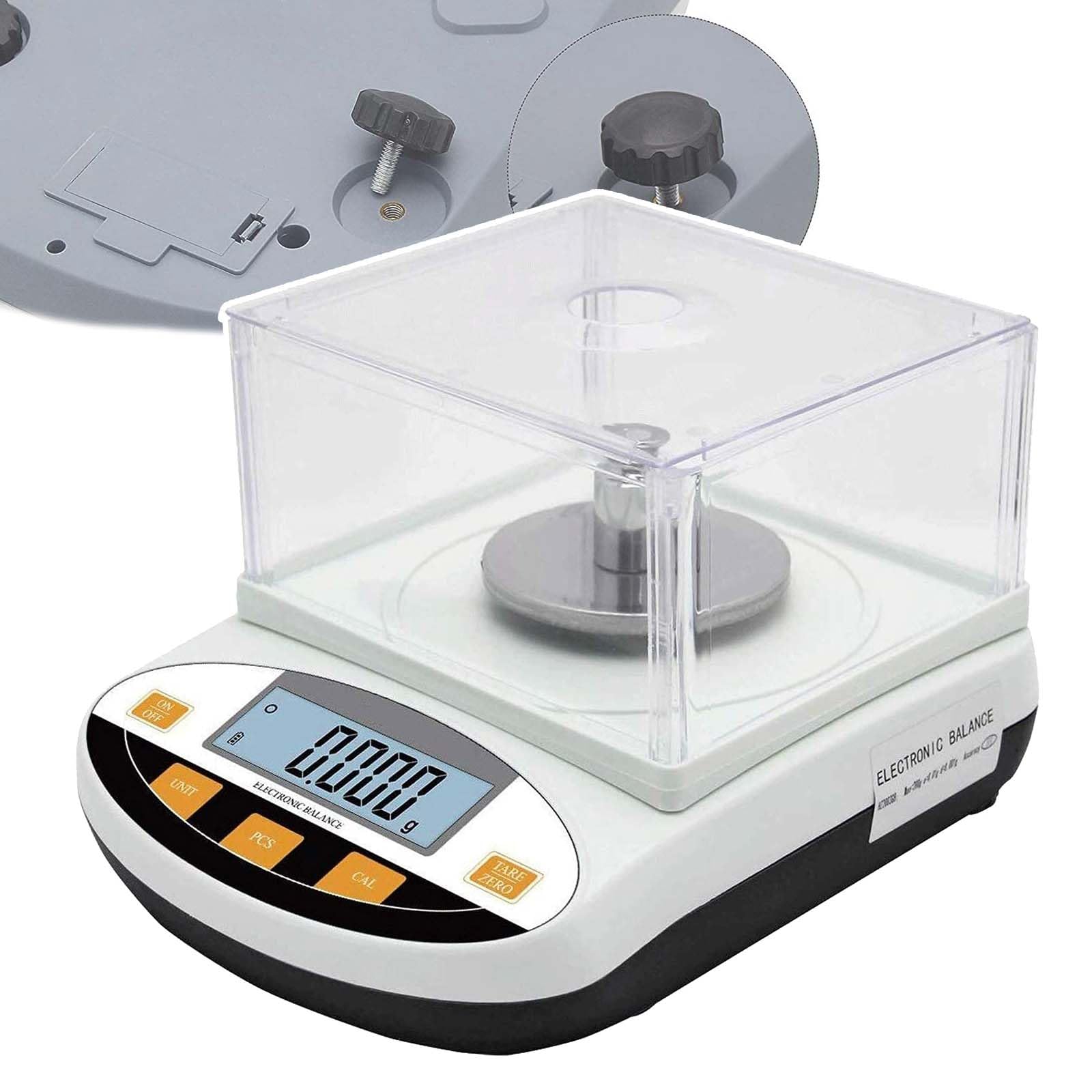 Analysenwaage für Labore – 100/200/300/500 g, hochpräzise Laborwaage, DC/AC-Betrieb, 0,001 g (1 mg), mit Windschutz, Einheitenumrechnung möglich, für Labor und Industrie,0.001g,300g