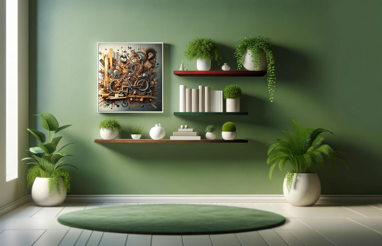 Mensola in Legno Massello Sospesa a Parete, Ripiano Artigianale, 7 Colori, Varie Dimensioni, Arredamento Bagno, Cucina, Camera da Letto, Ufficio, Made in Italy (Fat, White, W20xH4xL100 cm)