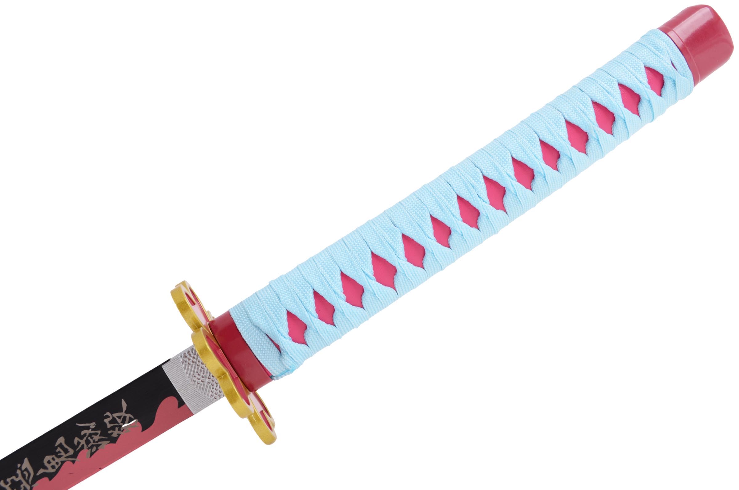 Offo Demon Slayer Mitsuri 100cm Life-Size Wooden Katana Replica, Premium Anime Cosplay Prop with Scabbard for Display & Collection, Decorative Gift for Fans & Collectors