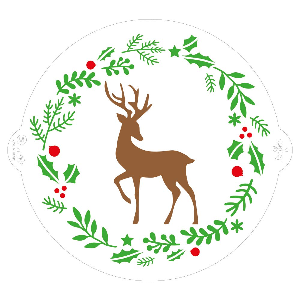 DECORA 9270976 Stencil Reindeer Ø 25 CM, Plastica