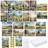 Geyoga 80 Set 4 x 6 Inch Religious Christian Birthday Cards Bulk with Scripture Bible Verse 20 Designs Assorted Christian Birthday Blessing Cards Set with Envelopes and Stickers