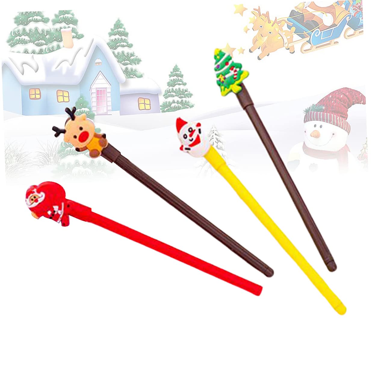 SHINEOFI 60 Pz Gel Natalizie Penna Da Scrivere Babbo Natale Dell'albero Di Natale Stazionario a Inchiostro Gel Simpatico Cartone Animato Cancelleria Natalizia Per Studenti