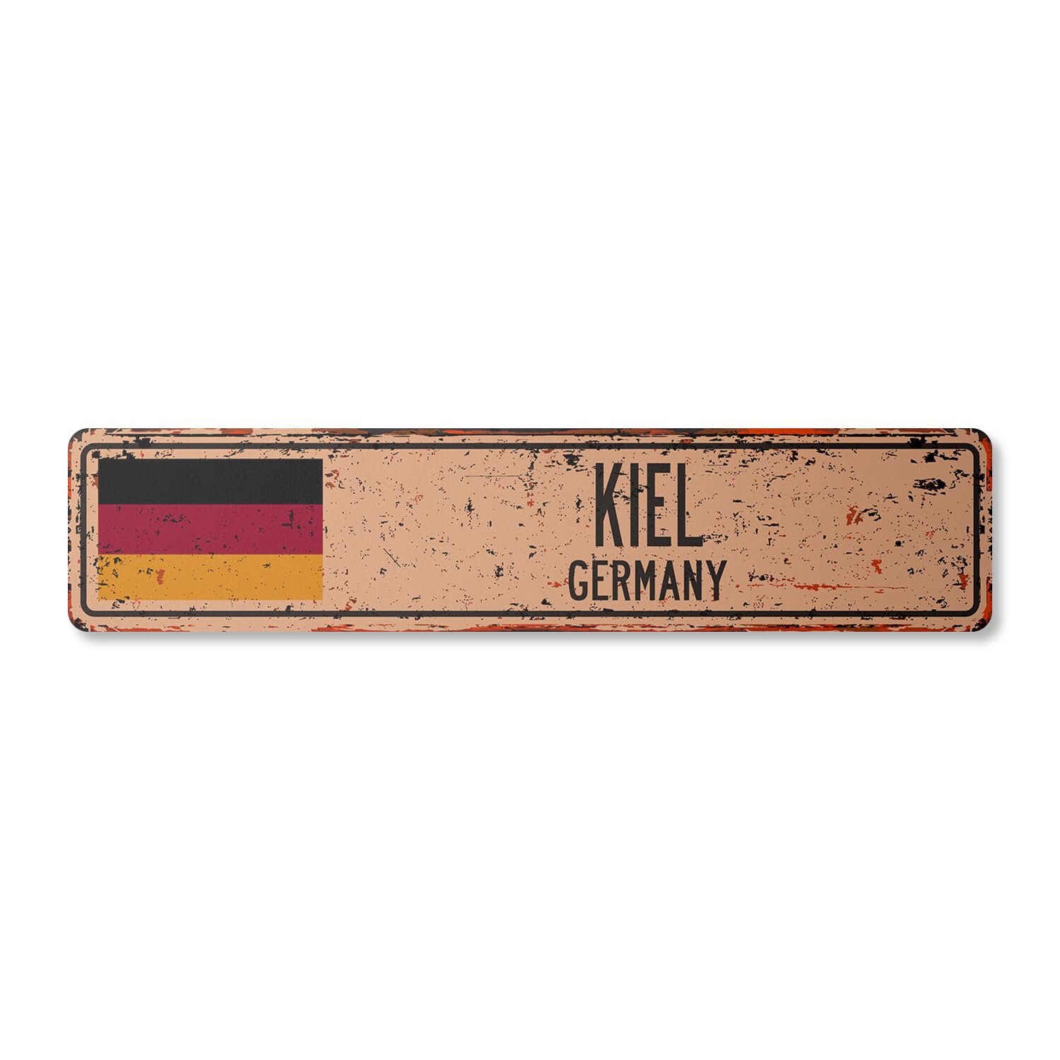 Yaasimoule Metal Kiel Germany Vintage Street Sign German Flag City Country Road Wall Rustic Gift