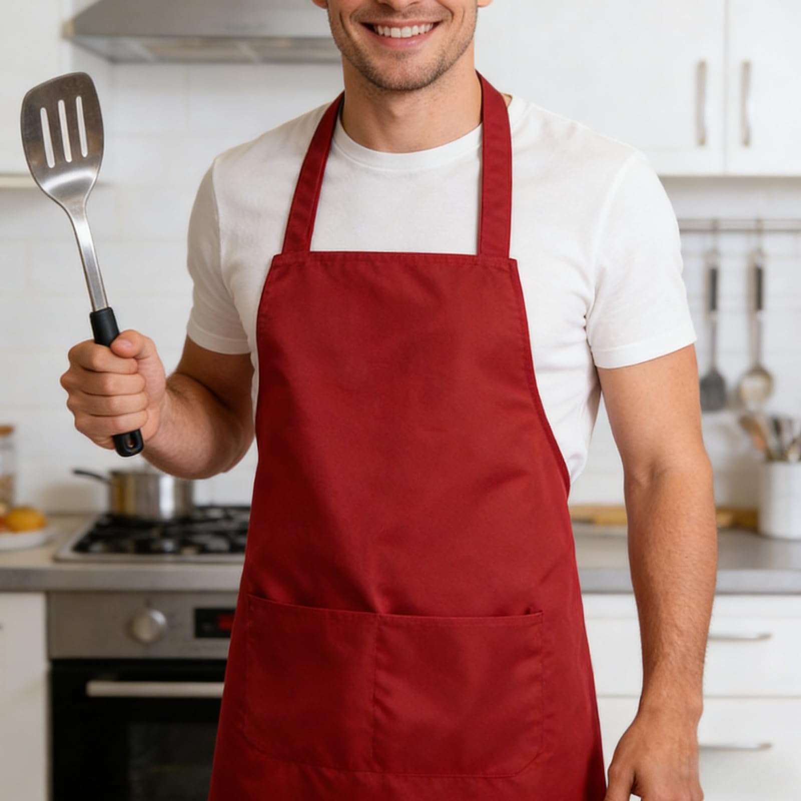 BORDEAG Lot de 10 Tabliers de Cuisine, Travail Tabliers, Art Tabliers, Poterie Tablier Imperméable Artistes Peinture Tablier pour Femmes Hommes pour Maison Restaurant Artisanat Jardin BBQ
