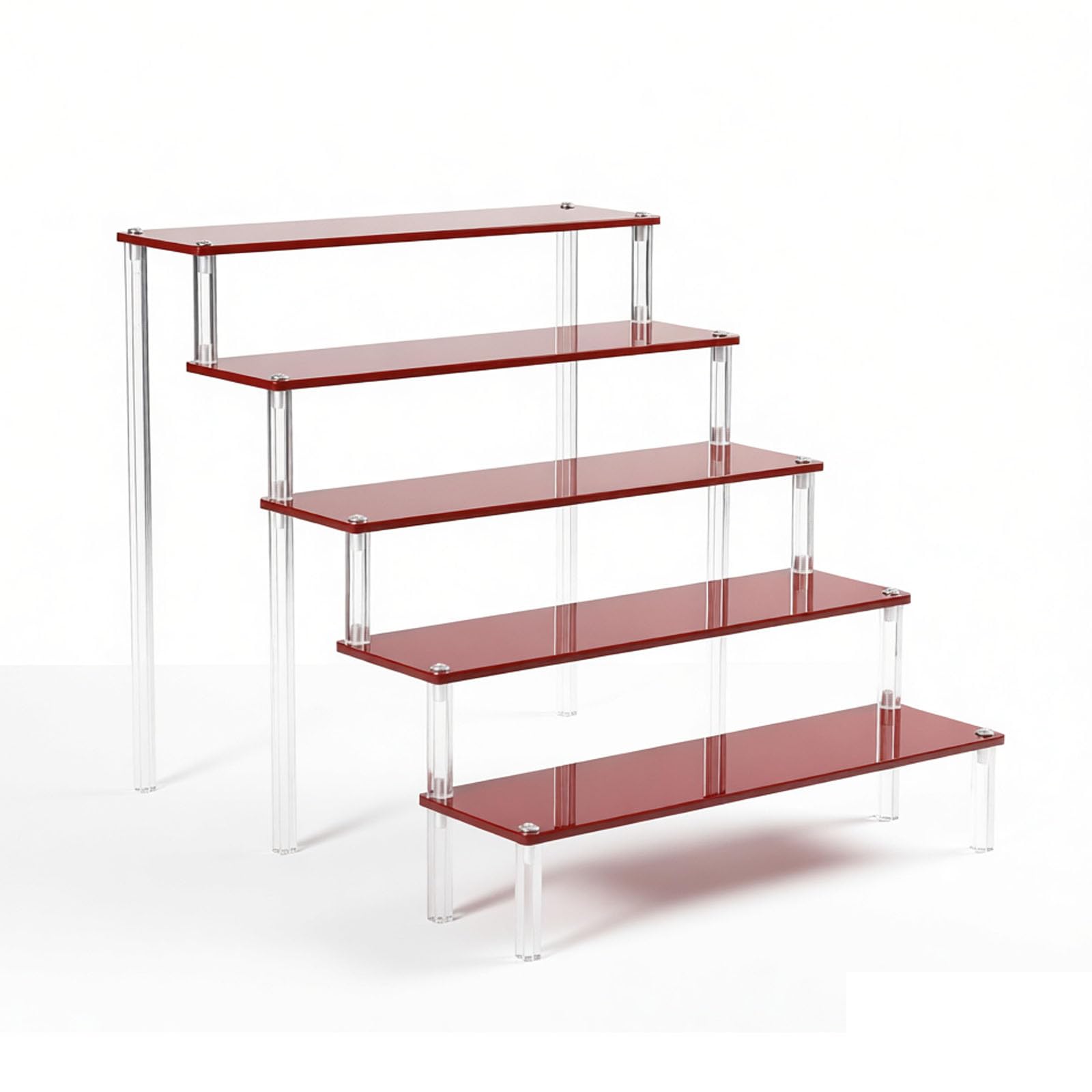 CXGBQSJ Multi Tier Acrylic Display Riser for Retail Shop and Home Organisation, Transparent Step Stand For Figurines and Collectible Display,5th Floor