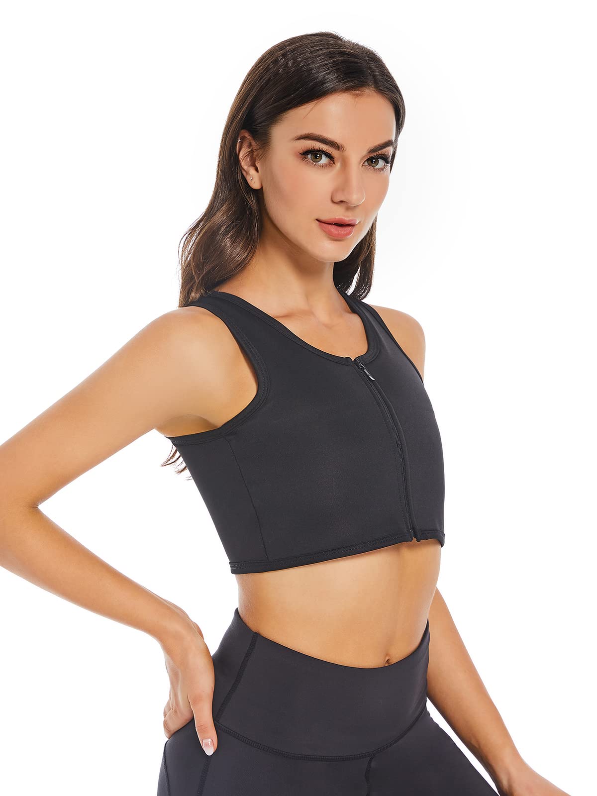 Buy Chest Binder for Women FTM Transgender Tomboy Zip Up Half