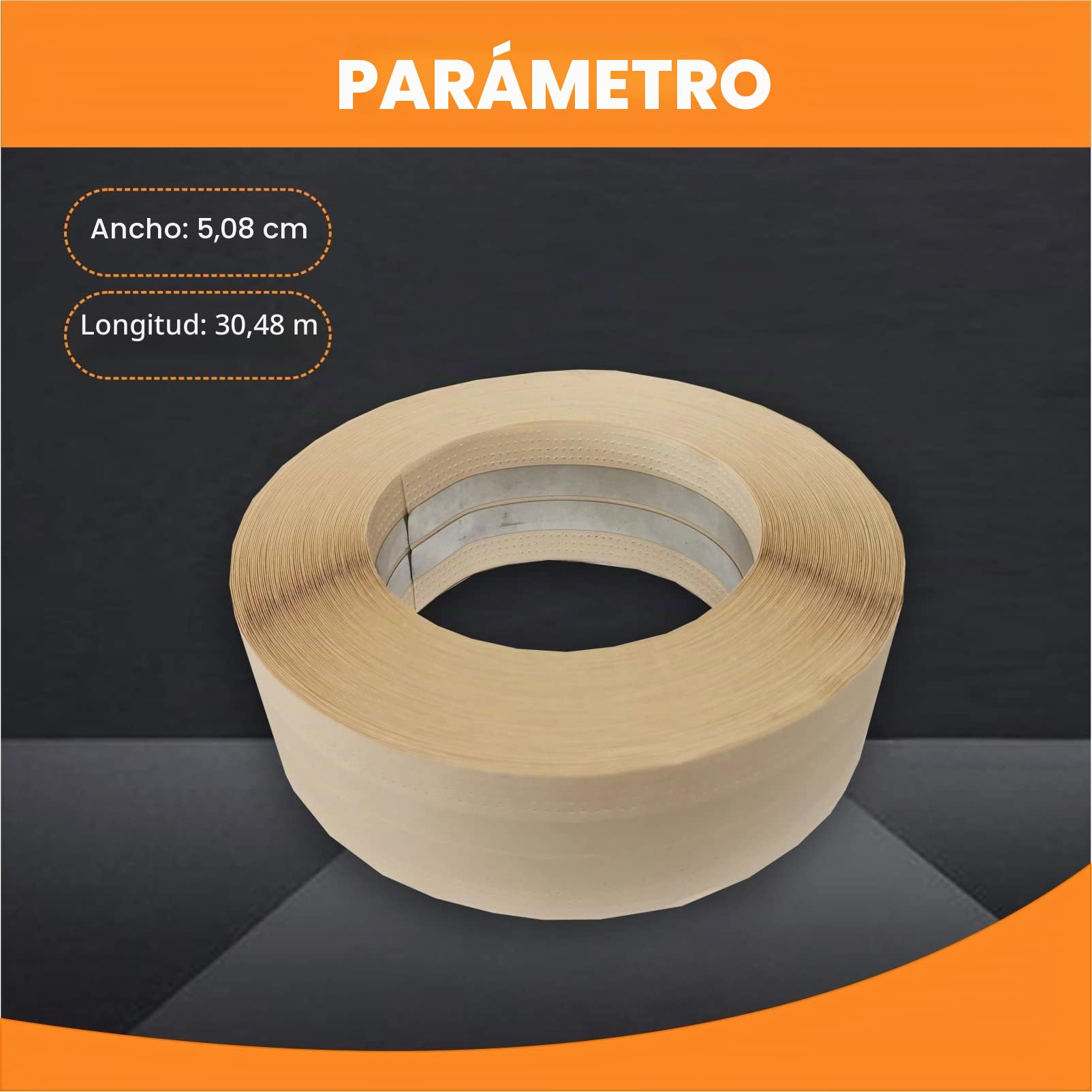 Cinta reforzada para esquinas de paneles de yeso para paredes, cinta con metal para esquina interior y exterior de paneles de yeso, 5 cm x 30,5 m, 1 rollo, sin lado adhesivo