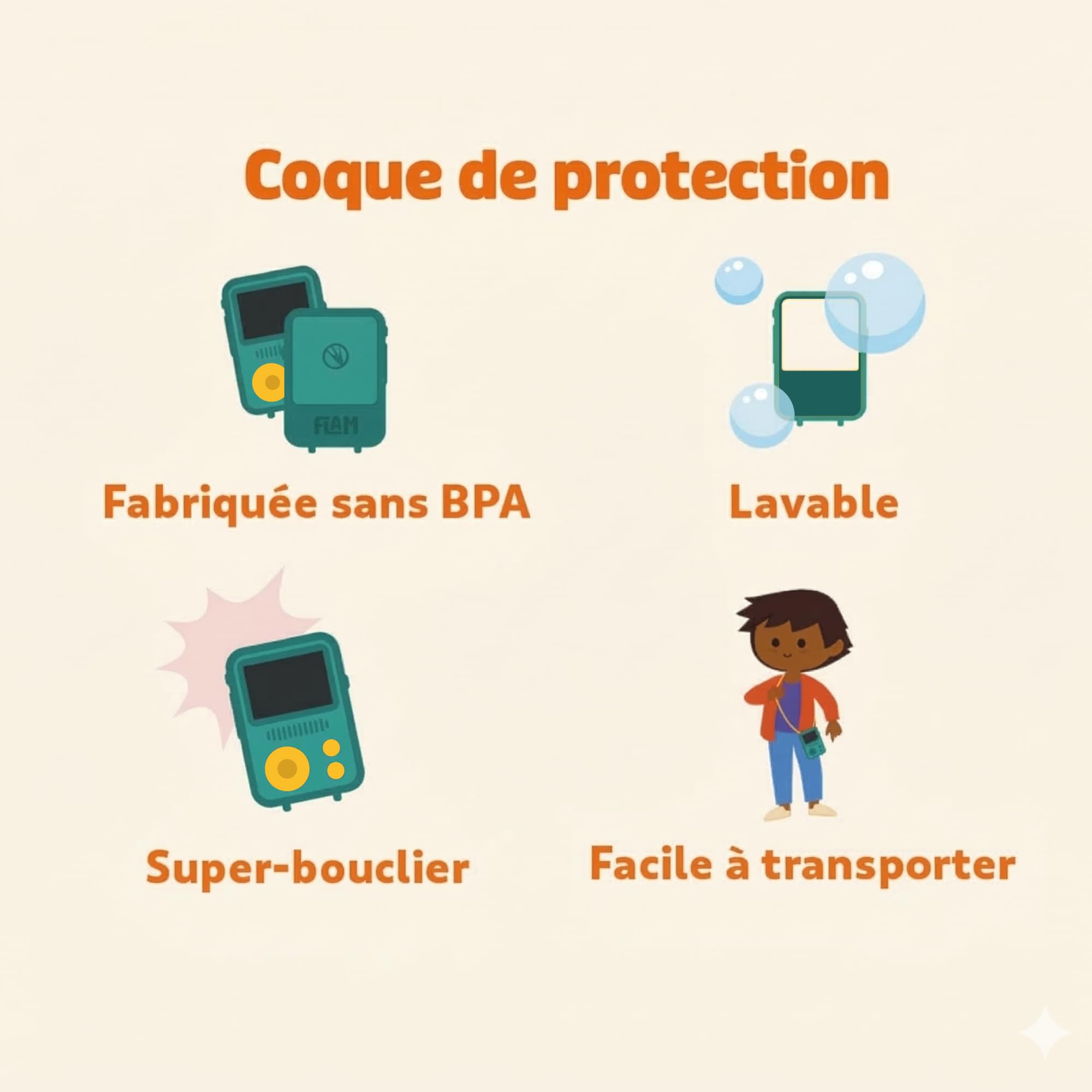 Lunii - Pack baladeur Audio FLAM + Coque antichocs de Protection Officielle Verte + 2h45 d'histoires à Jouer incluses à télécharger,Dès 7 Ans - Fabriquée en France - 5