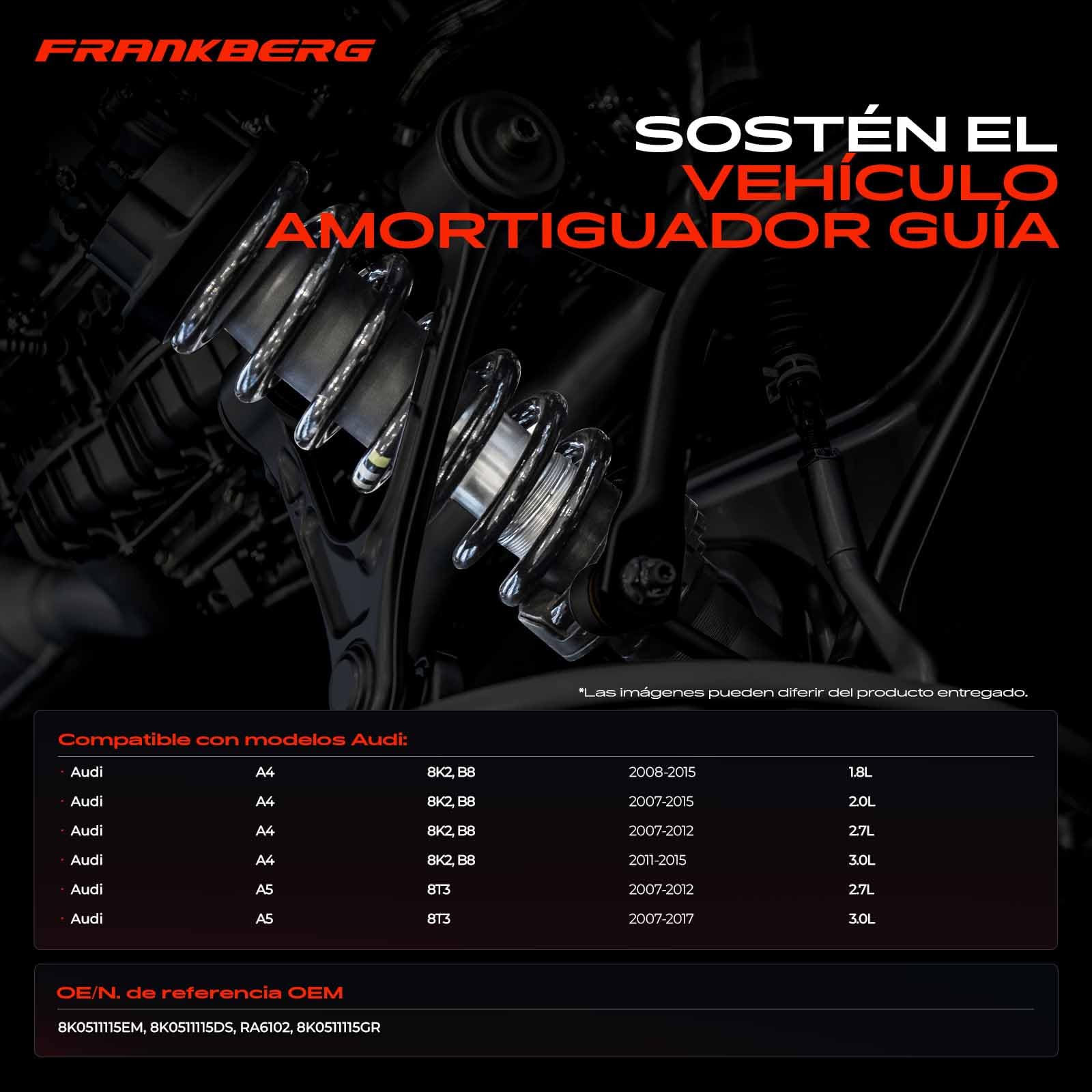 Frankberg 2 muelles de suspensión para eje trasero 8K0511115GR | Compatible con: A5 8T3, A4 8K2