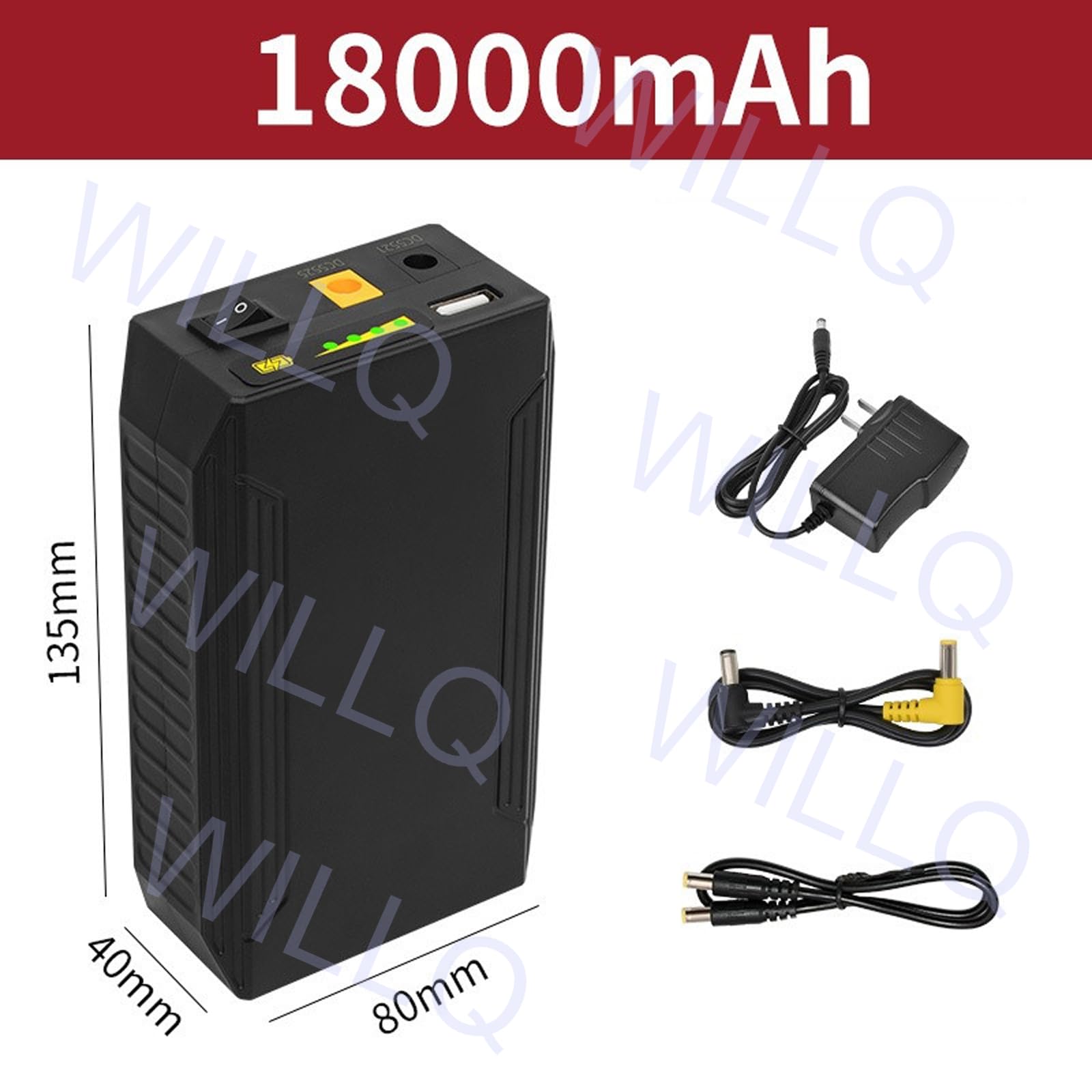 Batteria Ricaricabile 12V 18000mAh 23400mAh 28800mAh Portatile, con Uscita DC 5V/9V/12V, agli ioni di Litio Ideale per Strisce LED, telecamere sorveglianza, Router e tiralatte