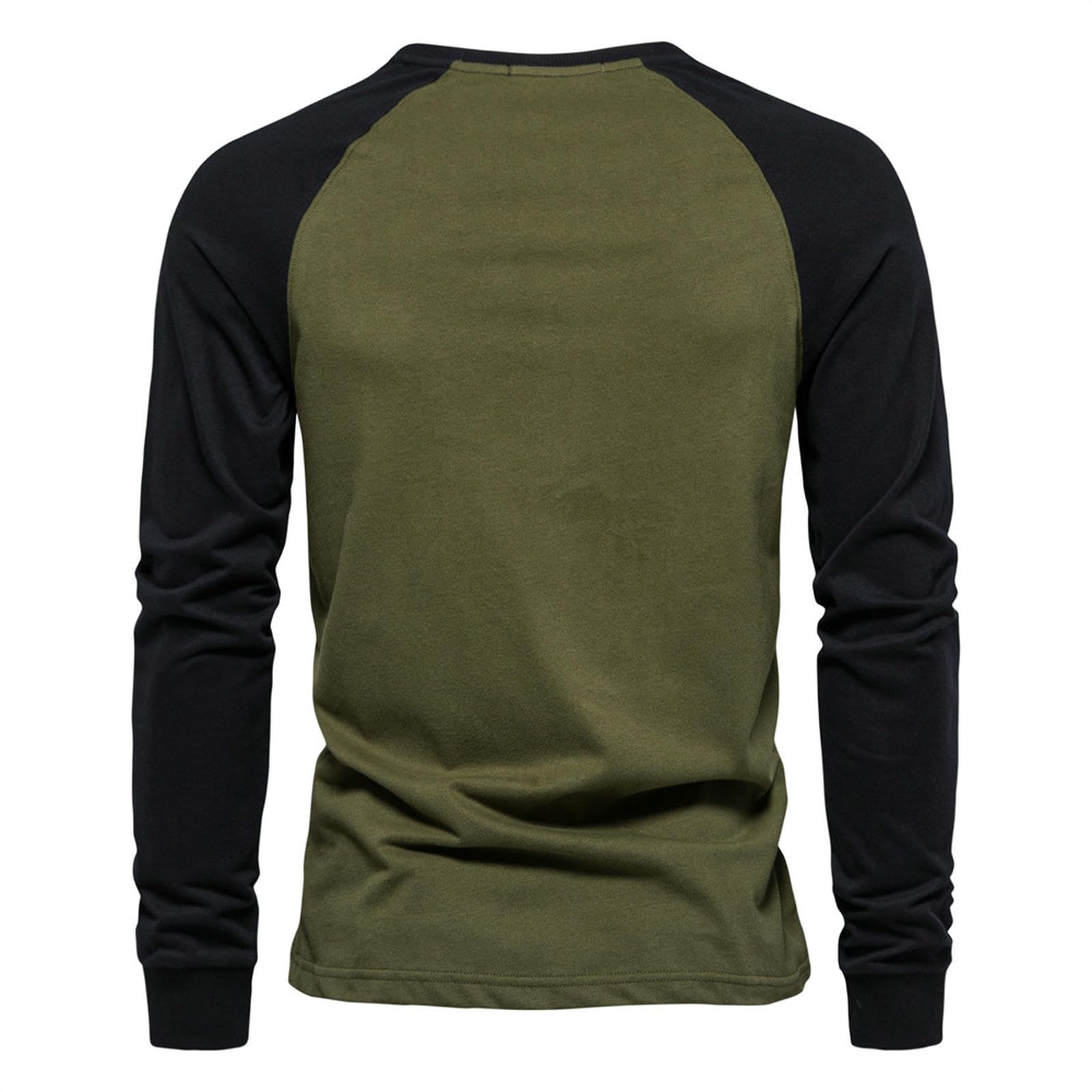 Męski T-Shirt Raglan koszulka z długim rękawem, patchworkowa koszulka, męska koszulka-zielona-L
