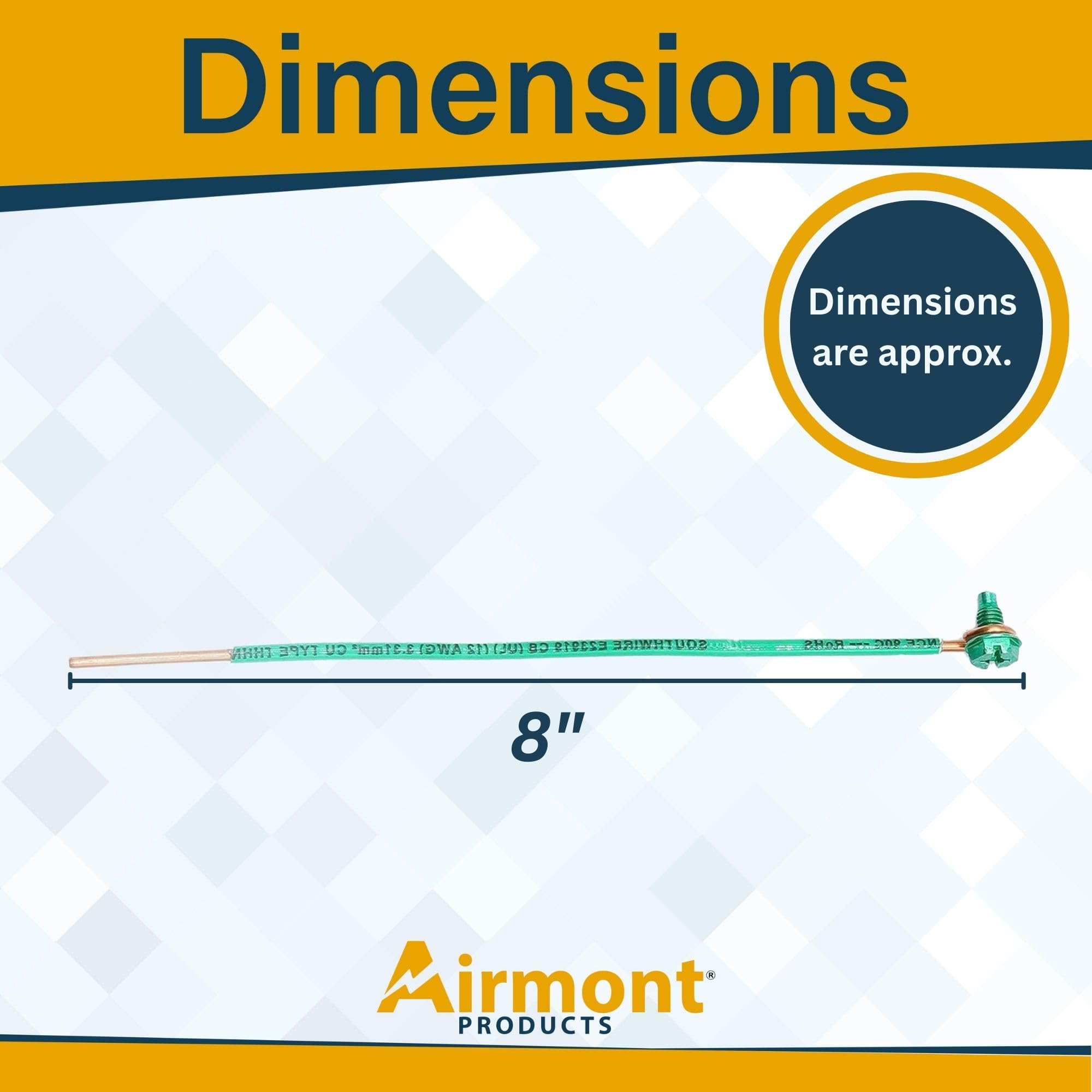 Airmont - Confezione da 50 trecce di messa a terra solide da 20,3 cm, 10 AWG, in rame massiccio, con viti verdi per scatole elettriche